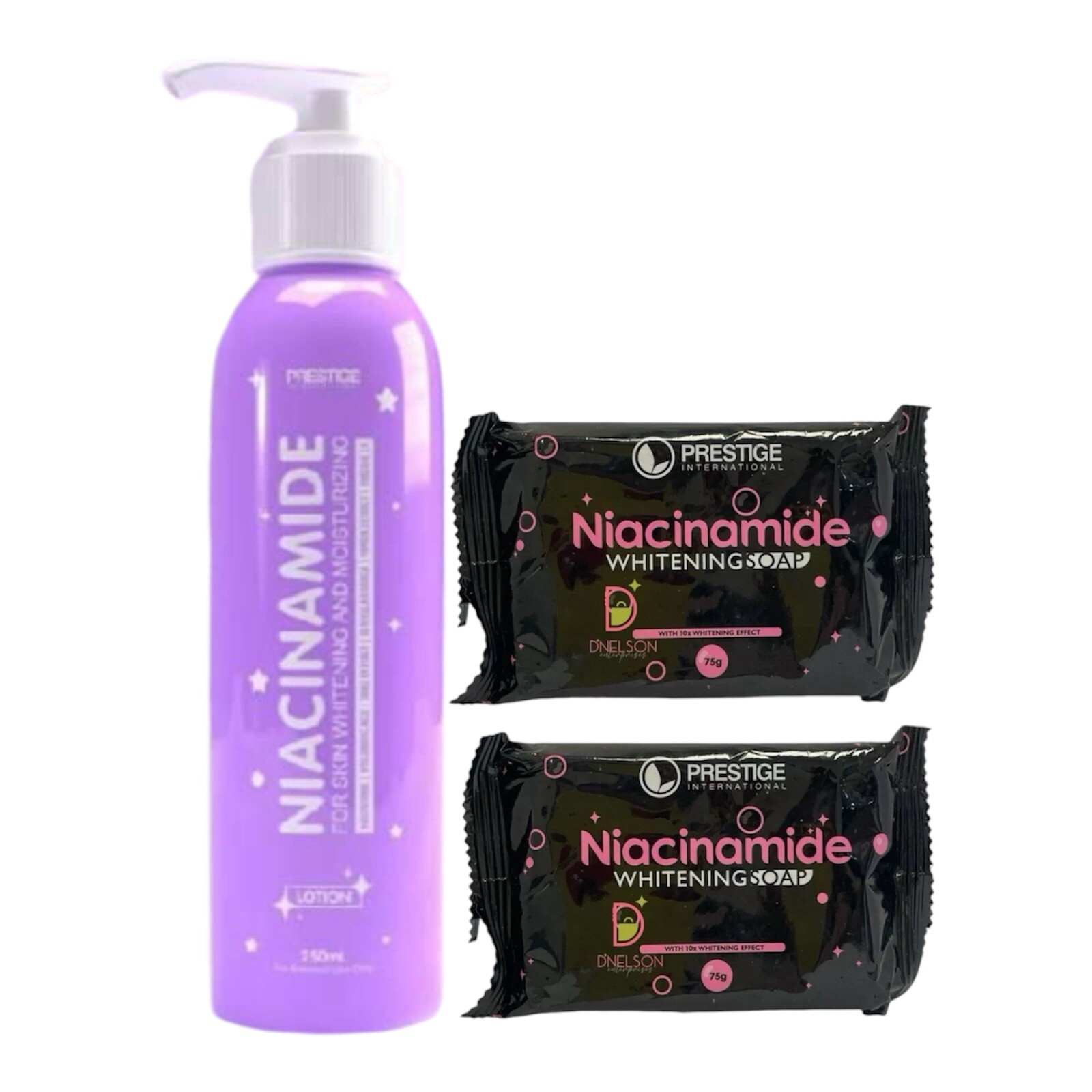 Prestige International Niacinamide Lotion + 2 Bar Niacinamide Soap BUNDLE