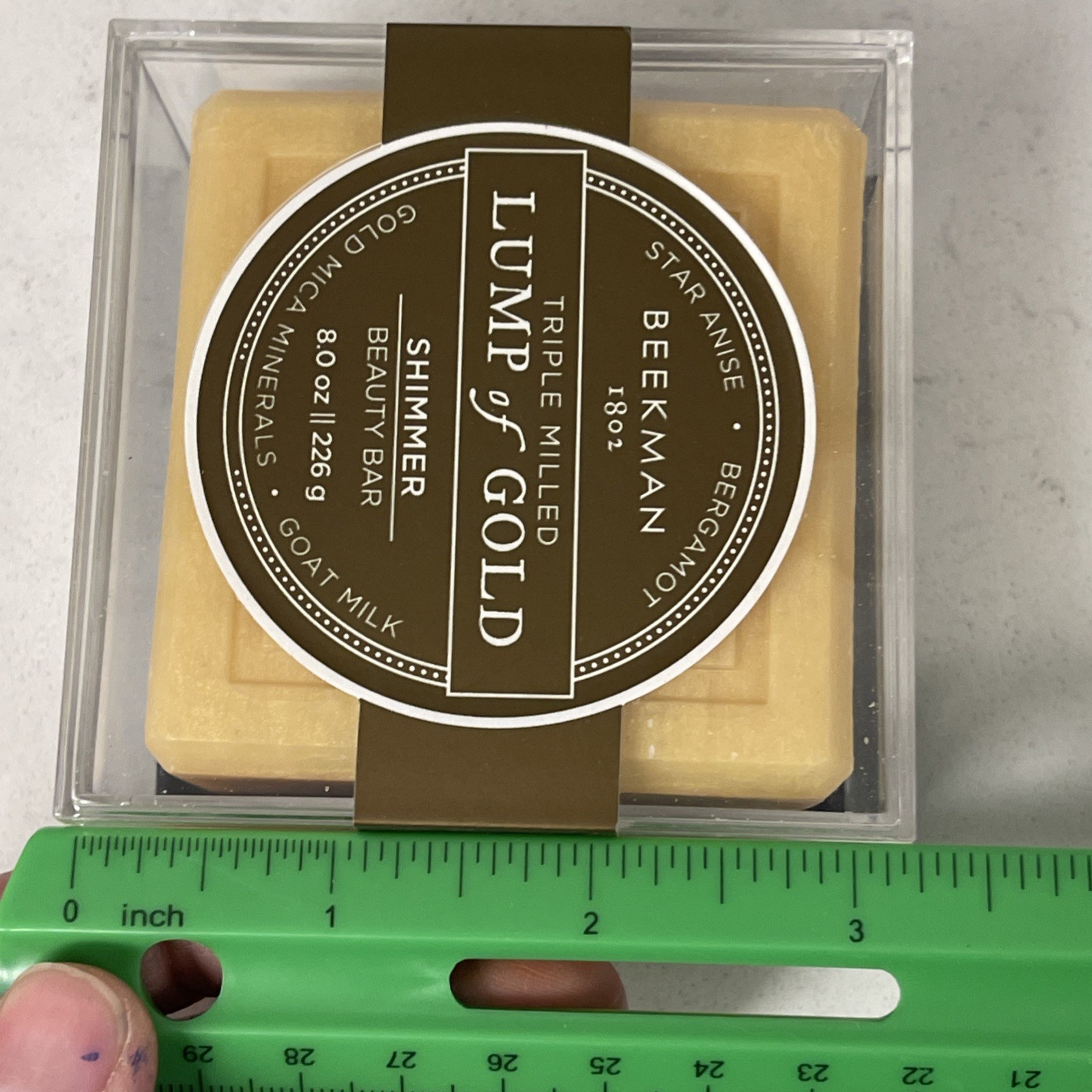 NEW Beekman Lump of Gold Shimmer Soap Star Anise Bergamot Sealed 8 oz