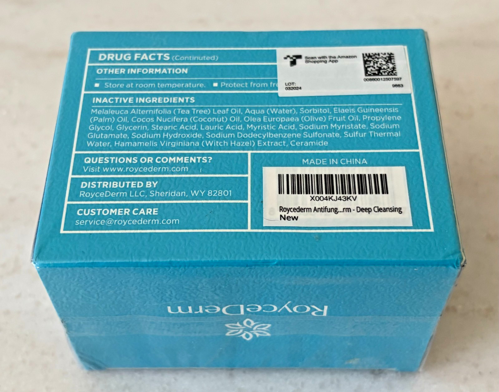 RoyceDerm ADVANCE DEFENSE Formula Antifungal Bar Soap 4 oz (2 Bar) Exp. 04/2028
