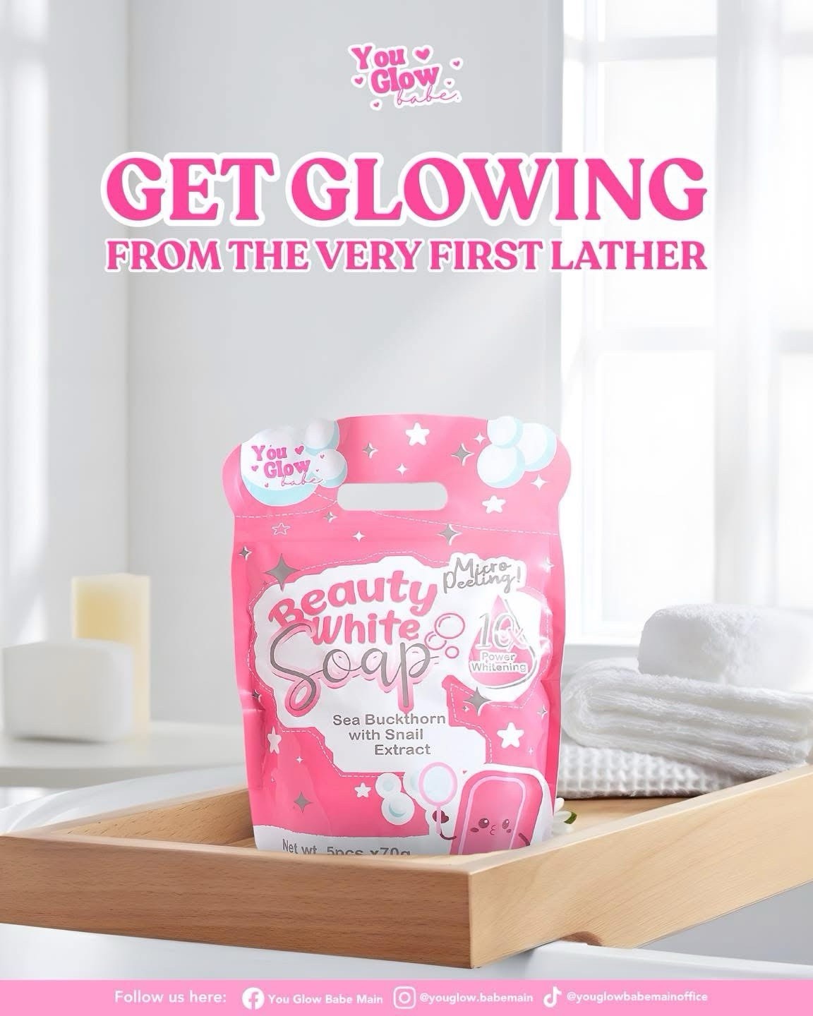 Beauty White Soap by You Glow Babe, 5 Bars x 70g