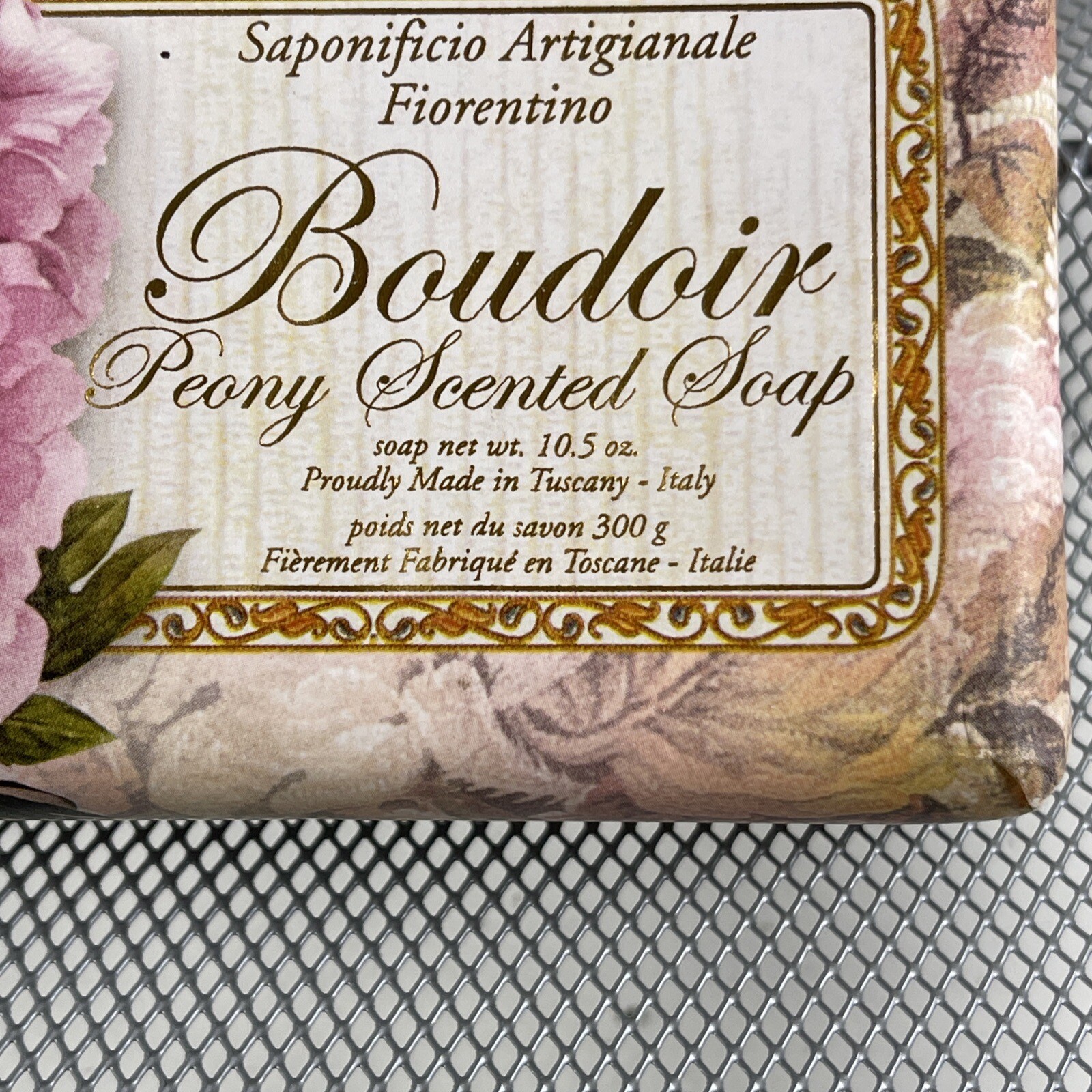 NEW Saponificio Artigianale Florentino Boudoir Peony Scented Soap Bar 10.5 Oz.