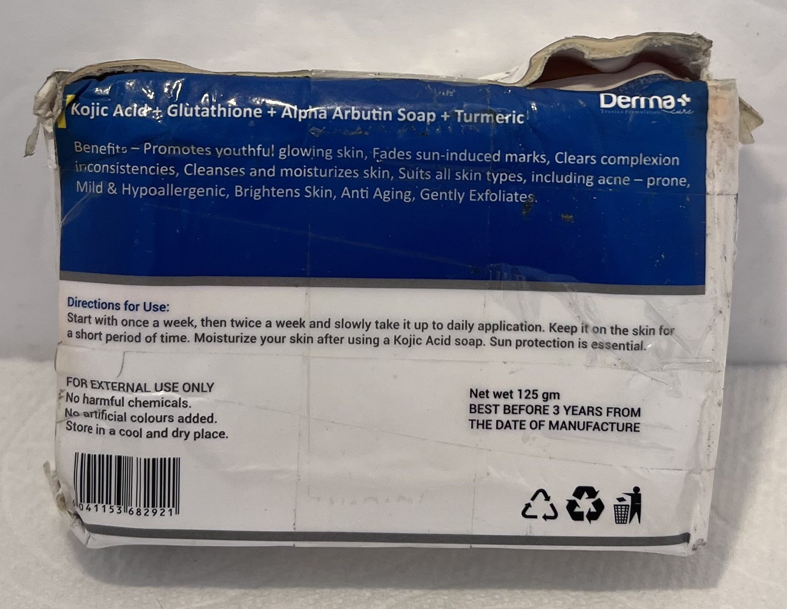 2pc-Derma+ Anti-Pigmentation Glow Boost Soap Bars 125 G Each Damaged Boxes