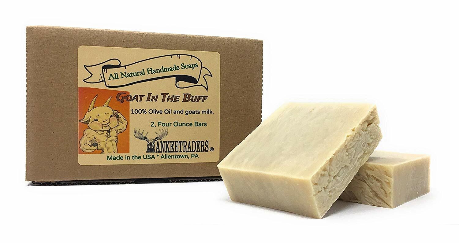Goat in The Buff, All Natural Unscented Goats Milk Soap, 2-4 Ounce Bars