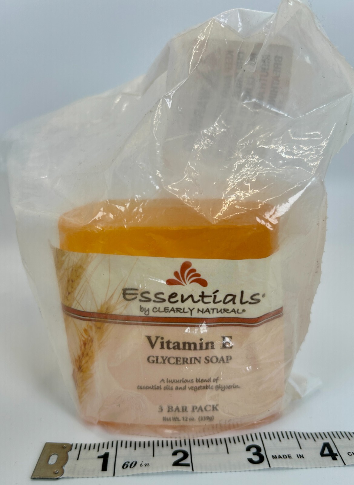 Clearly Natural Essentials Vitamin E Pure Glycerin Bar Soap 4 Oz Bar Pack of 3