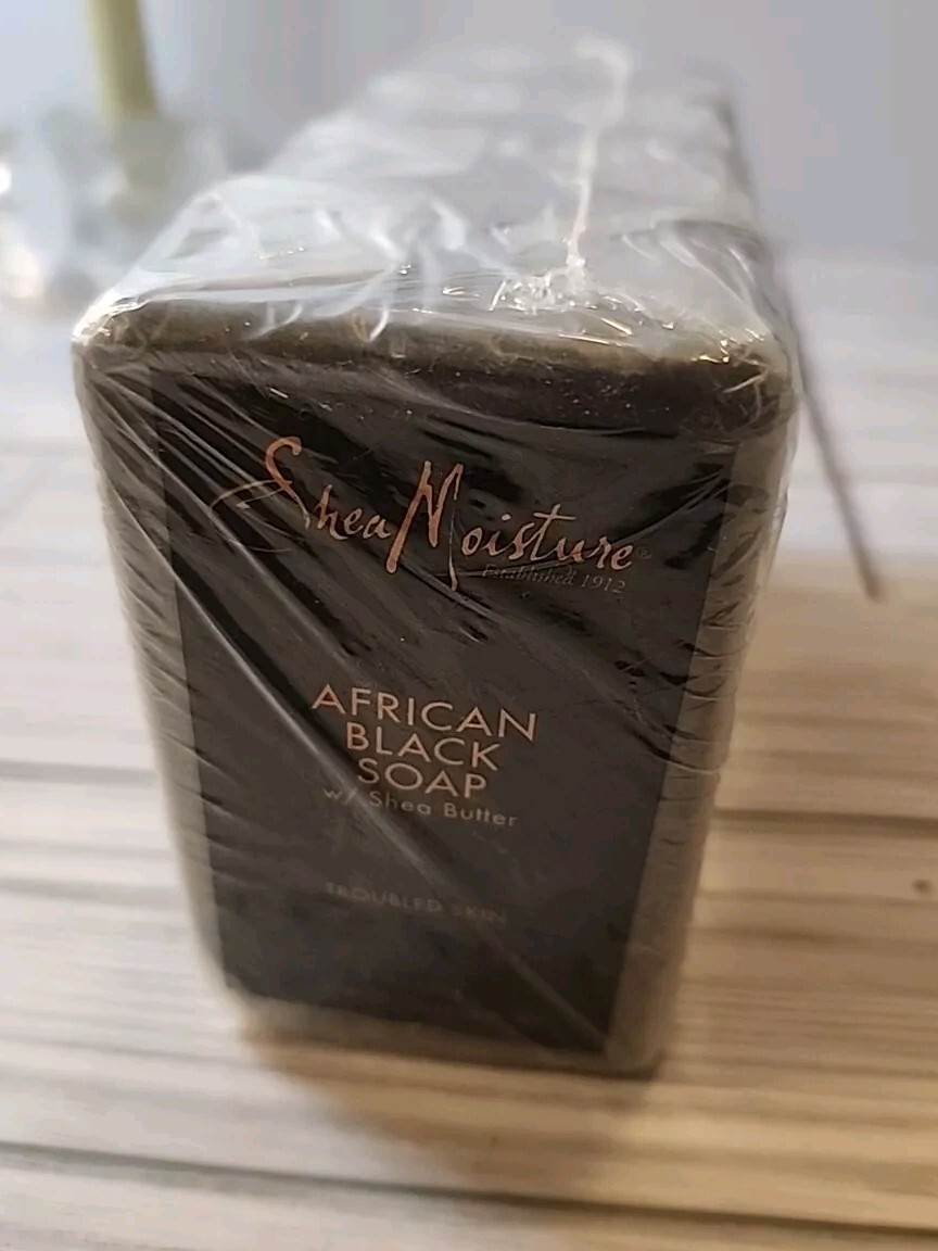 (4) Shea Moisture African Black Soap W/ Oats, Aloe & Vitamin E-8oz. Each