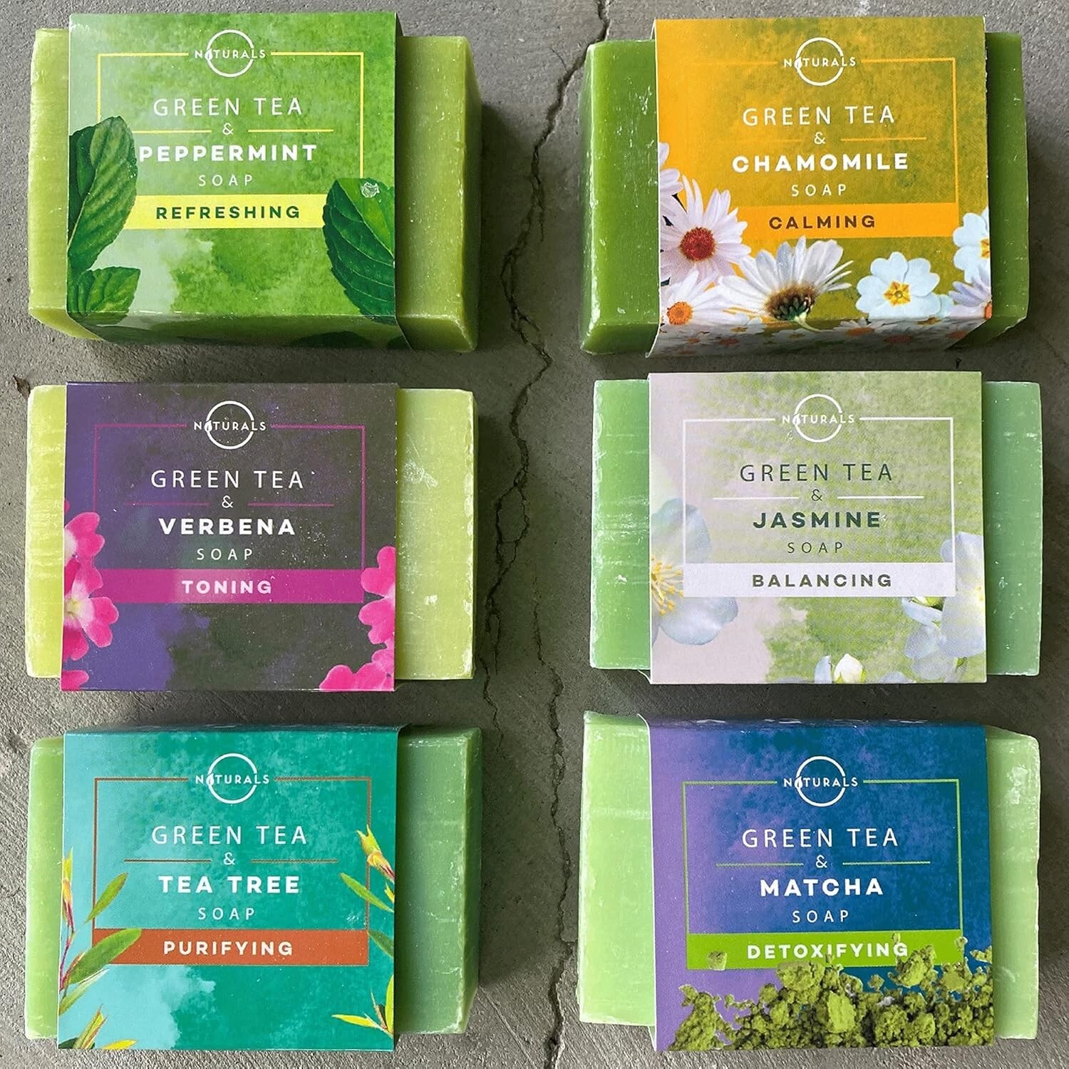 Sustainable Cold Pressed Men’s Soap Bars – 6-Pcs Exfoliating Green Tea Set