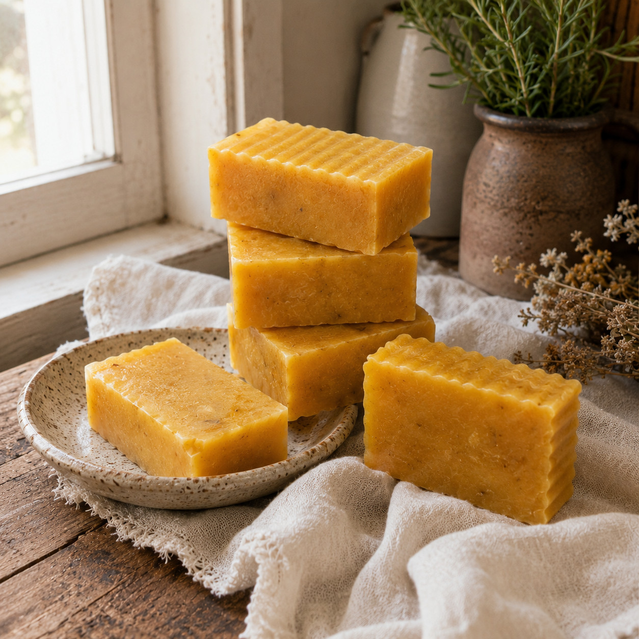 4 PACK Tropical Mango & Guava Soap Bars + FREE Lip Gloss Tin w/each Purchase
