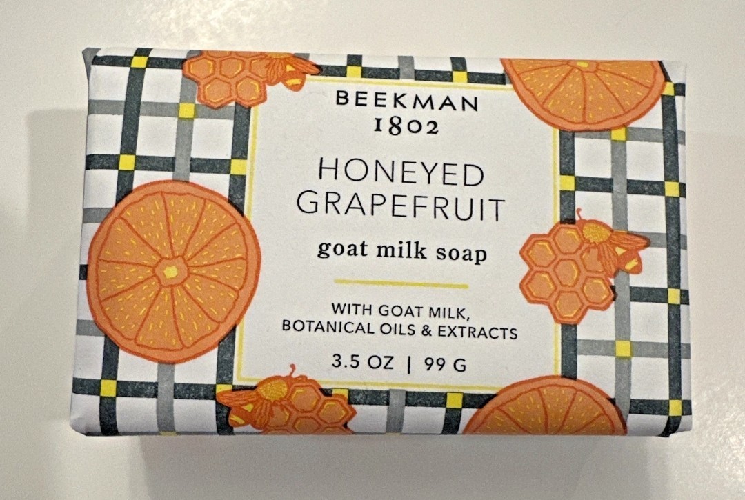 Beekman 1802 Goat Milk Bar Soap Set of 2 Honeyed Grapefruit 3.5 oz Palm Size NEW