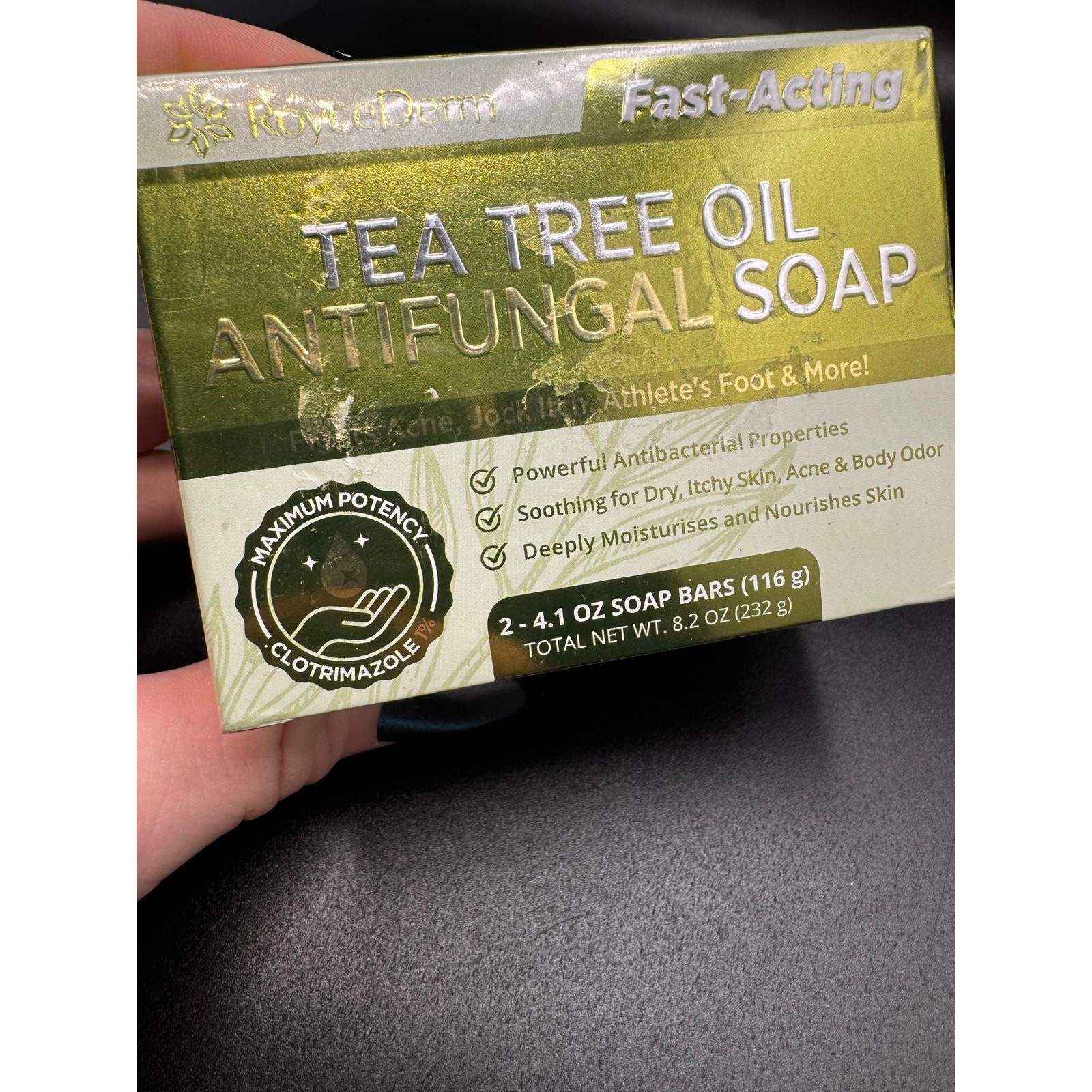 NWT RoyceDerm Tea Tree Oil Anti Fungal Soap Bars- Set of 2