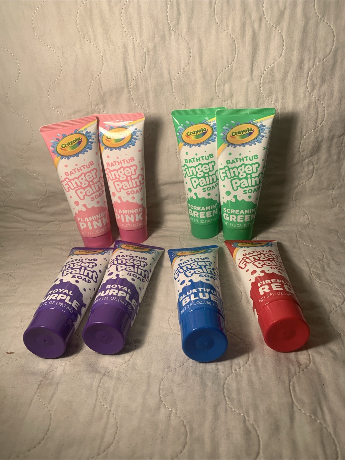 Lot Of 8 Crayola Bathtub Finger Paint Soap Pink, Red, Blue ,Purple,green #1880