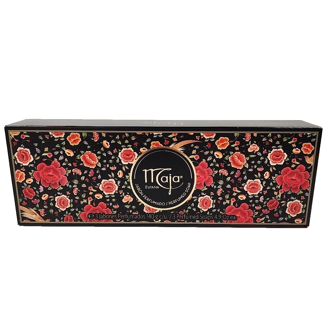 Maja Spain Perfumed Soap Floral Gift Box Set 3 Round Soaps Bars 4.9-Ounces Each