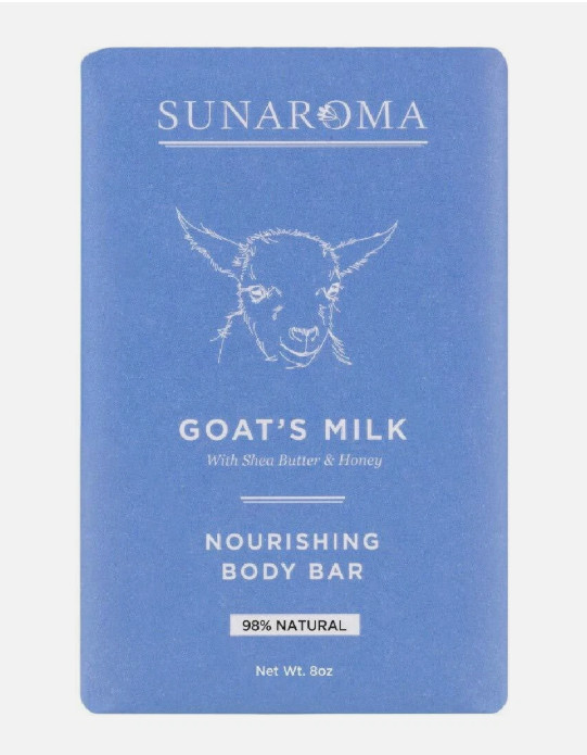 Sunaroma Goats Milk Bath Soap with Shea Butter and Manuka Honey, 8 Oz 2PK