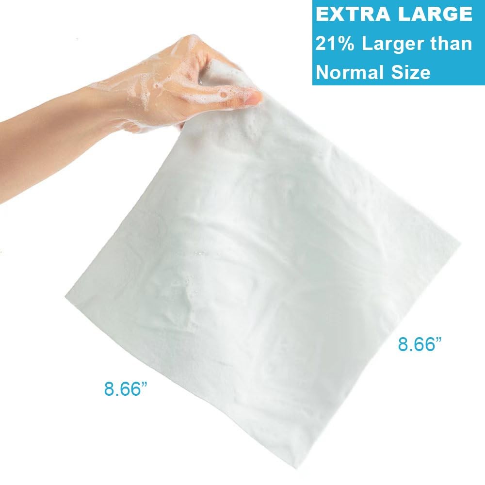 No Rinse Bathing Wipes for Adult Rinse Free Bath Sponges Soap Infused Dry Shower