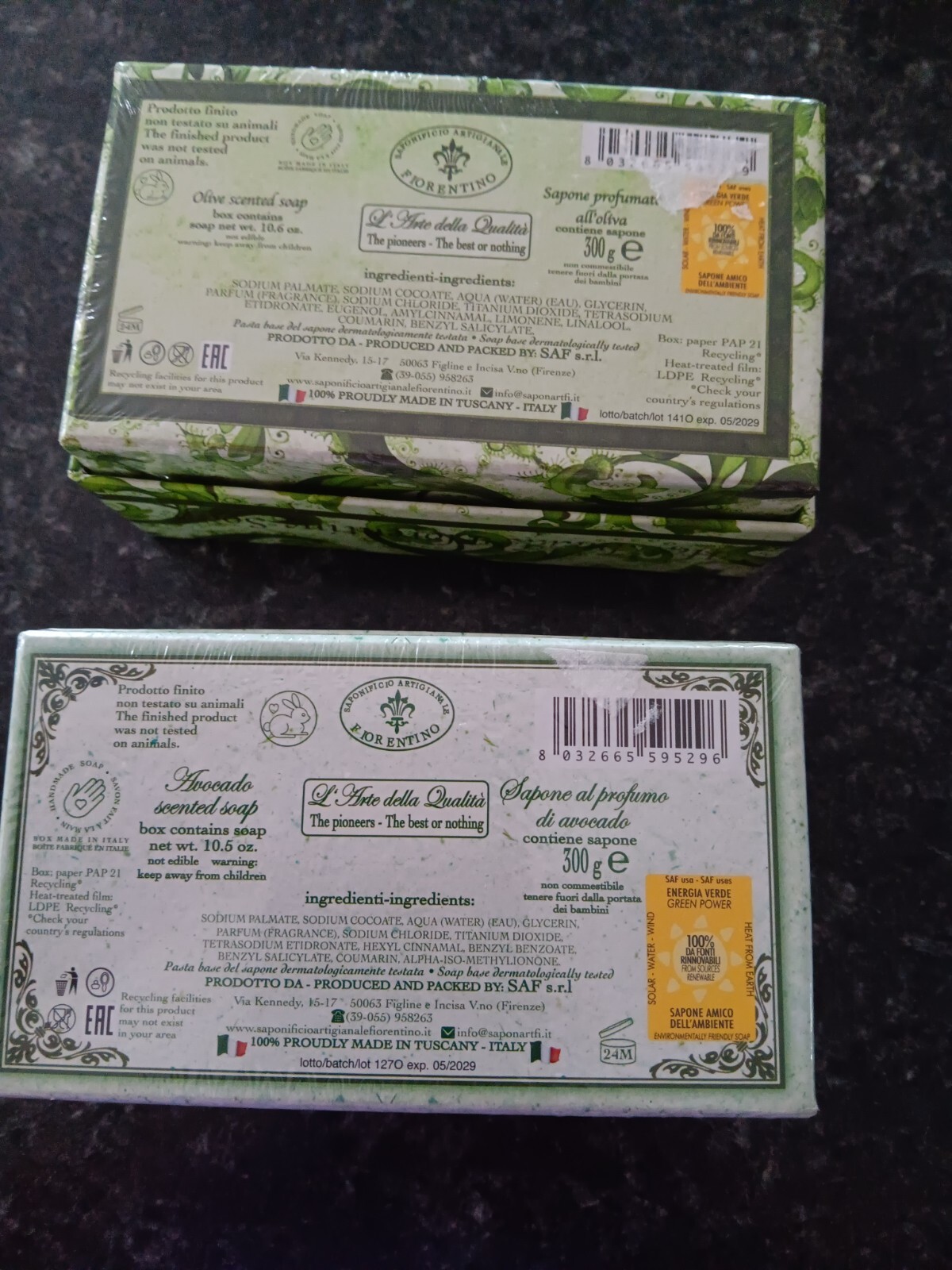 Saponificio Artigianale Florentino Scented Soaps from Italy 10.6oz