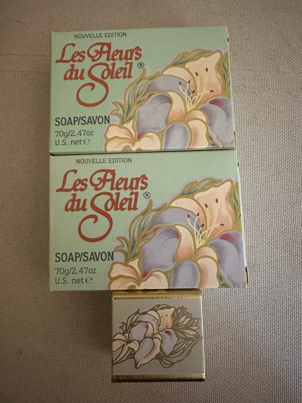 Vintage Nouvelle Edition LE FLEURS DU SOLEIL Bath Bar Soap 2.47 oz/70g New