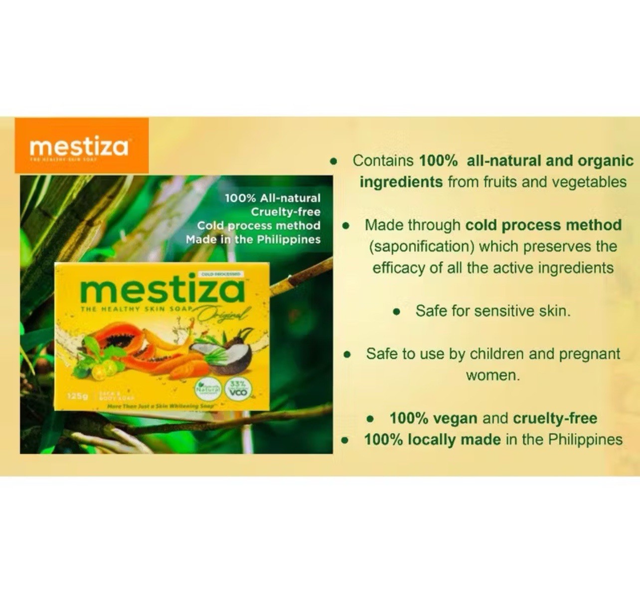 Mestiza The Healthy Skin Soap 125g (1 Bar)