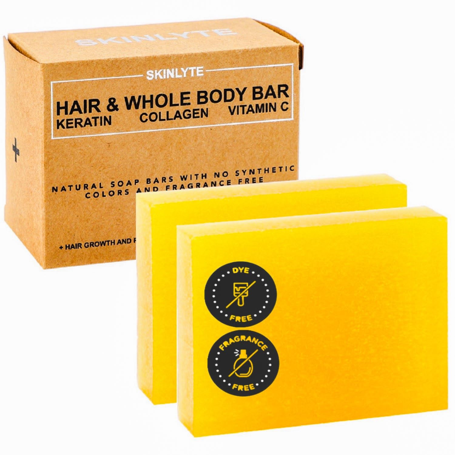 SKINLYTE Natural Hair & Body Soap Bar with Keratin Collagen Peptides 8 oz
