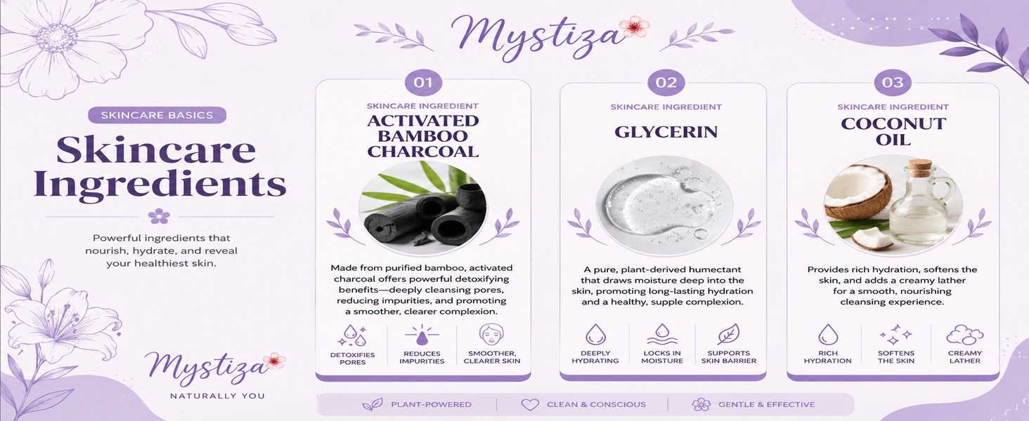 Myztiza Activated Charcoal Bar Soap for Face & Body – 2 Pack 135g Each