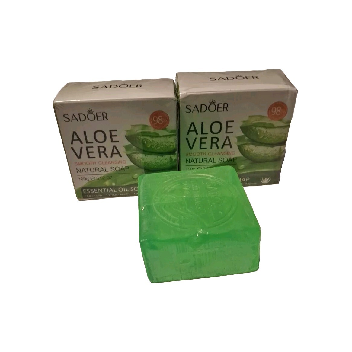 SADOER Moisturizing Aloe Vera Soap with Essential Oils Oil Control 100g/2 PACK