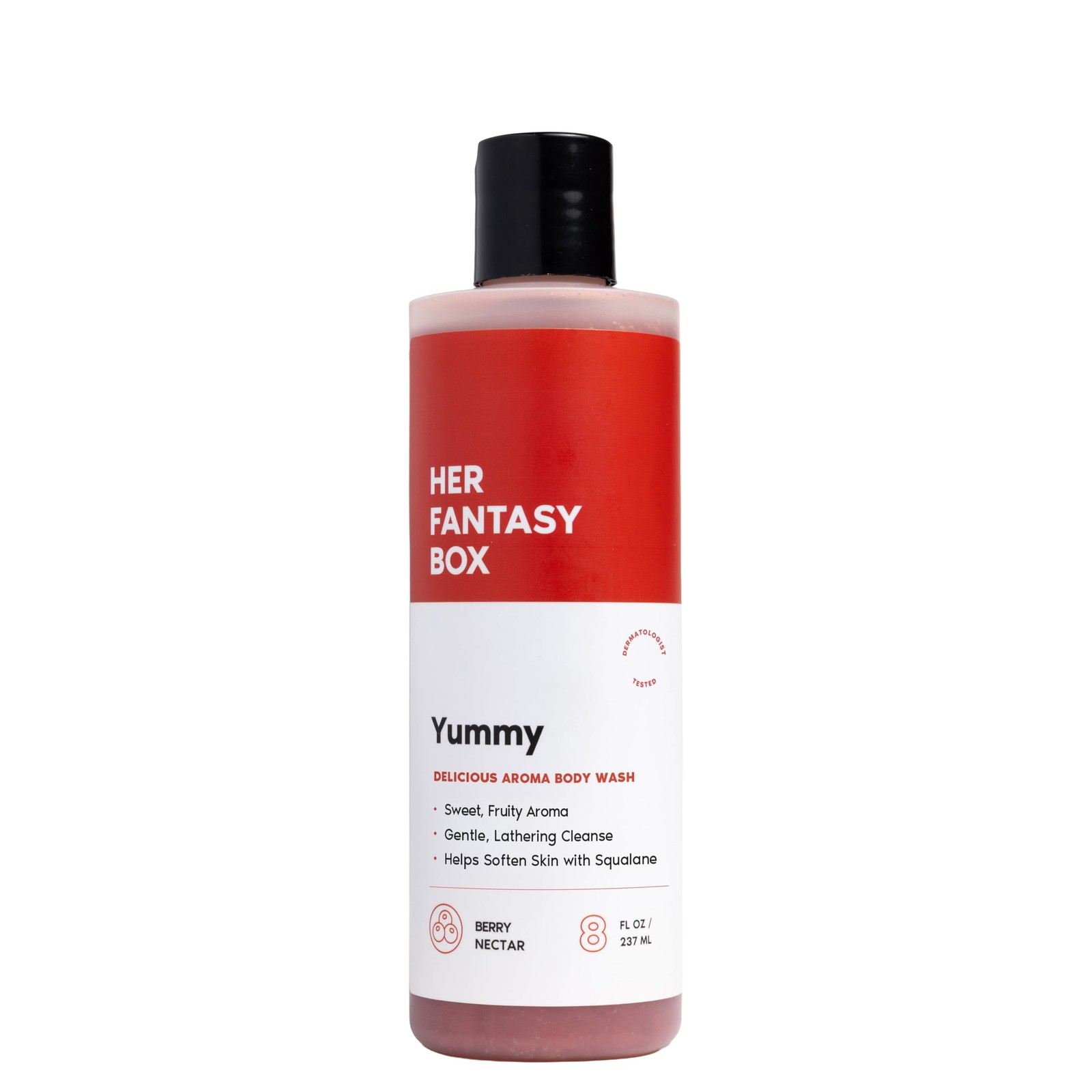 Her Fantasy Box Yummy | Body Wash – Indulgent, 8 Fl Oz (Pack of 1), Red