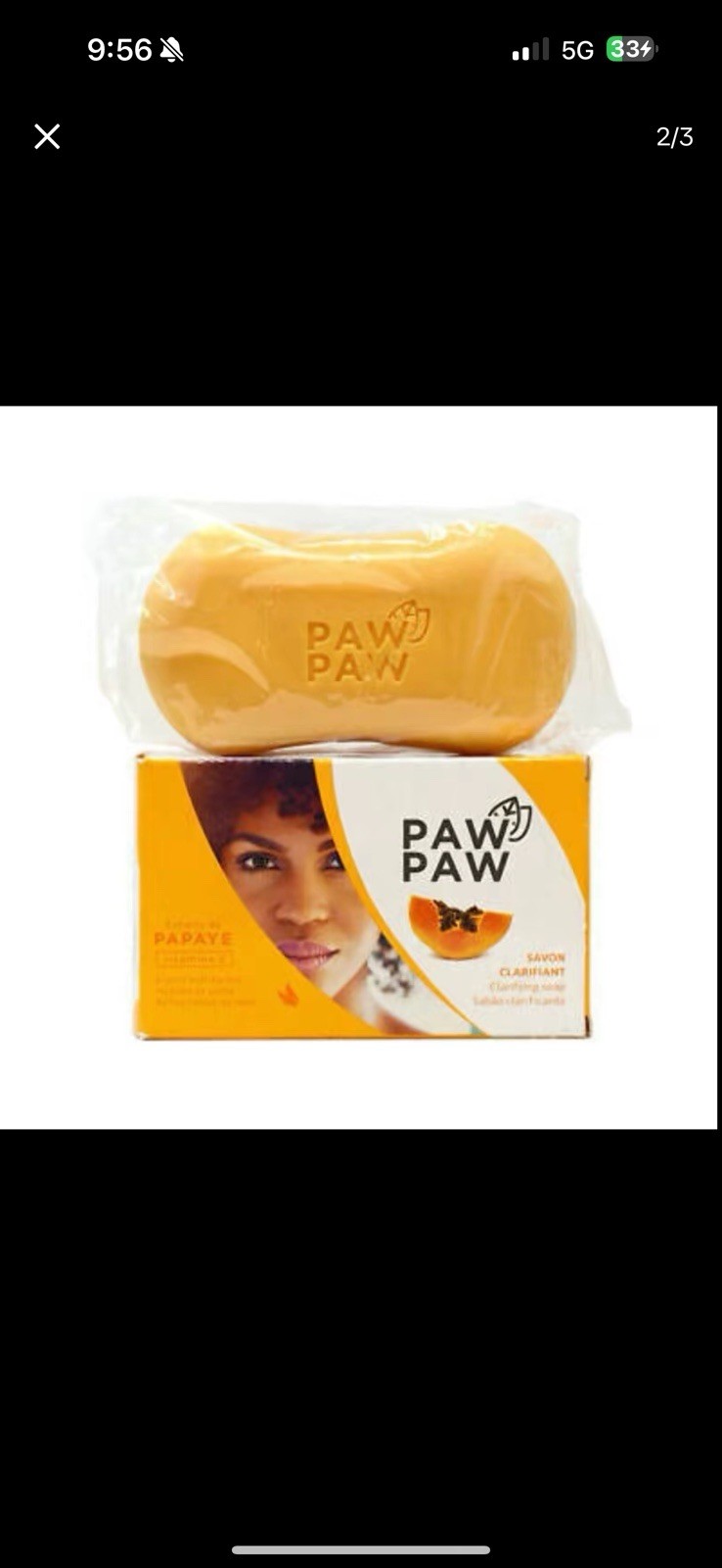 Paw Paw Clarifying Soap Bar Set of 6 Papaya for Body Face Hands