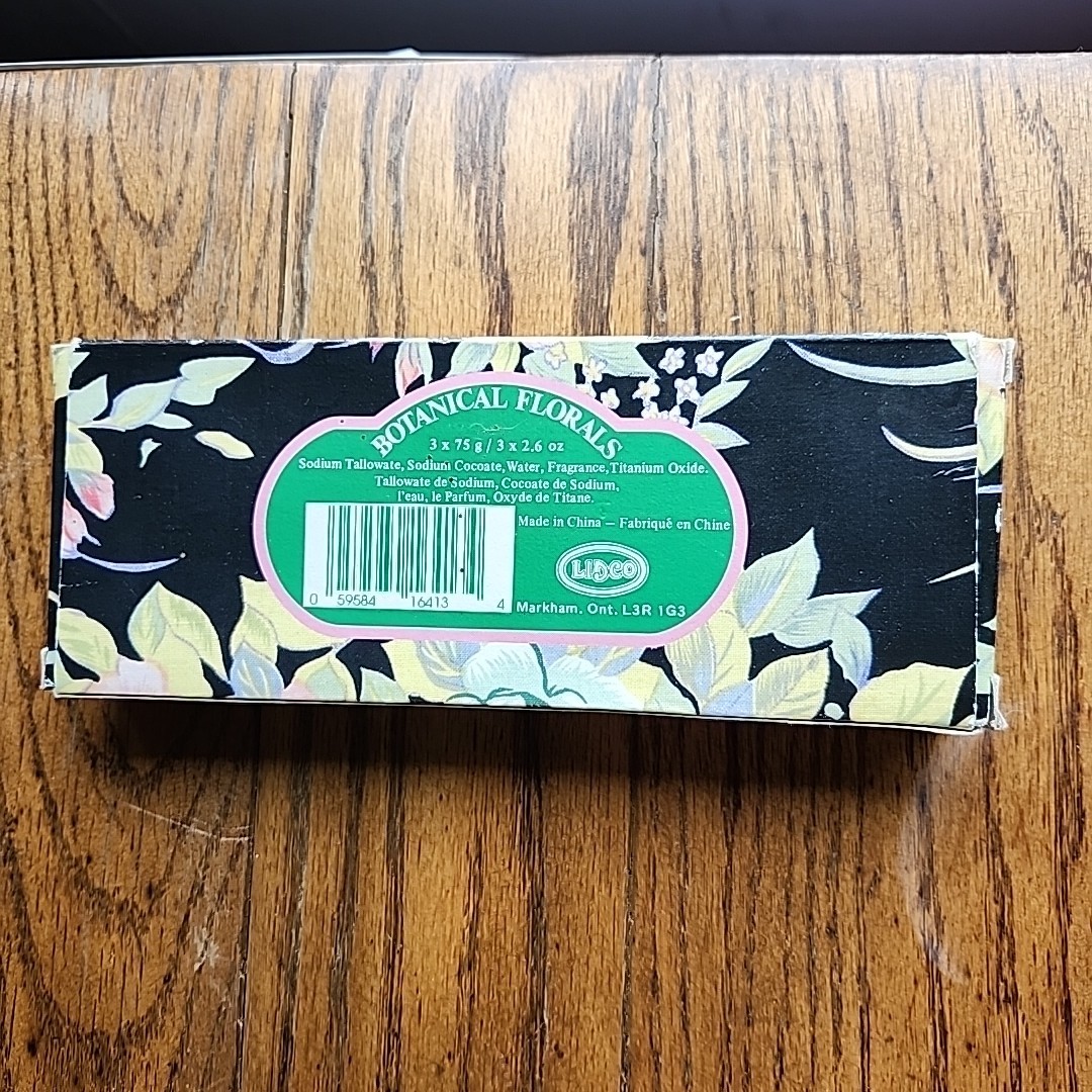 Lidco Savon Soaps Box of 3 Pink Oval Bars Botanical Floral Vintage In Packaging