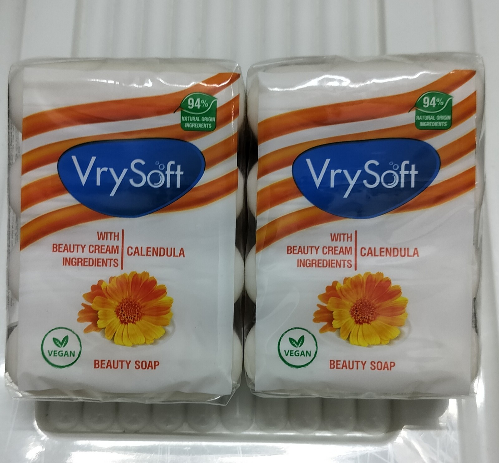 2 Packs VrySoft Beauty Soap Calendula 4 Bars Each 8 Total VEGAN Natural