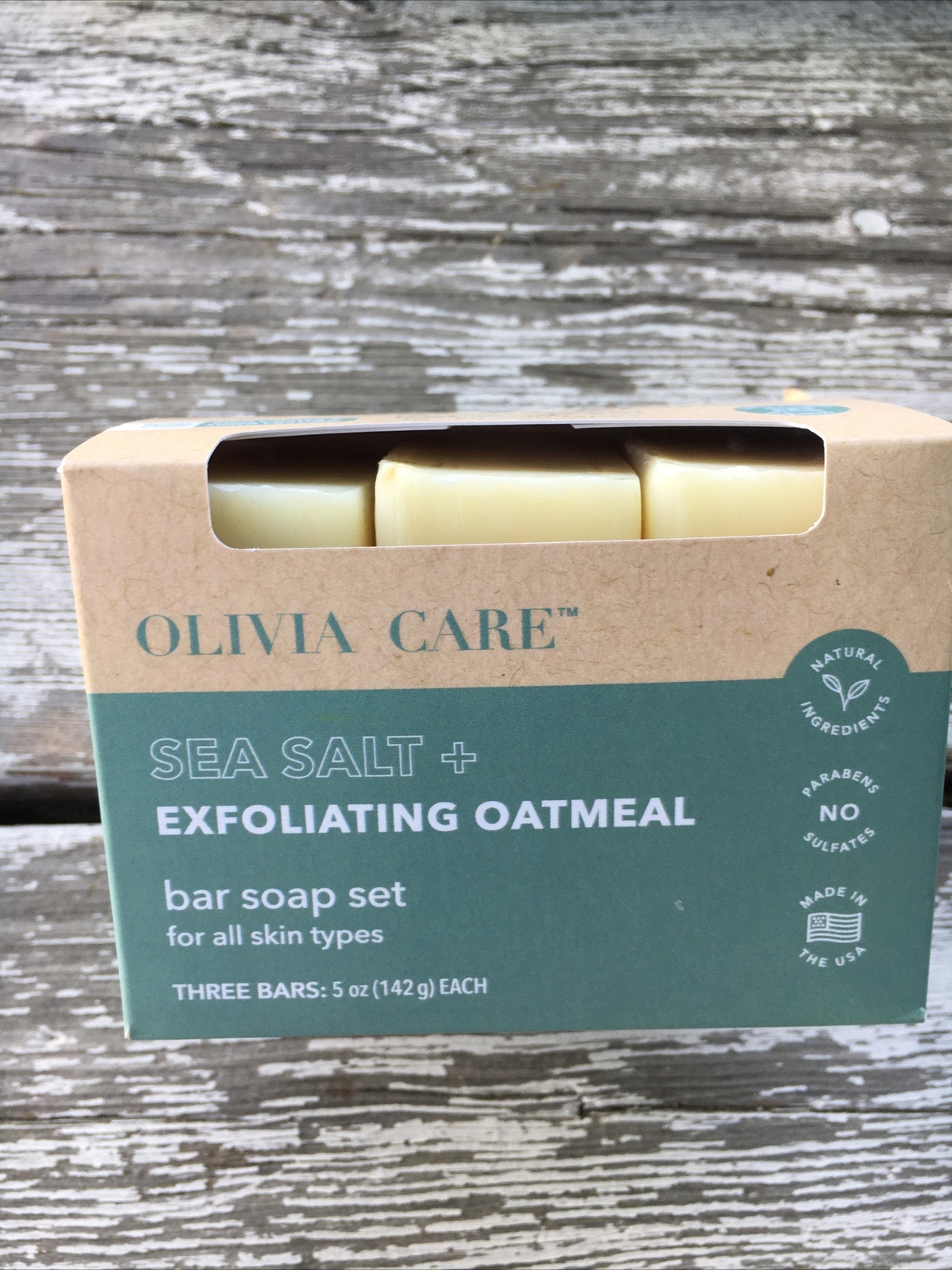 Olivia Care – Sea Salt + Exfoliating Oatmeal Bar Soap 3-5 Oz Bars