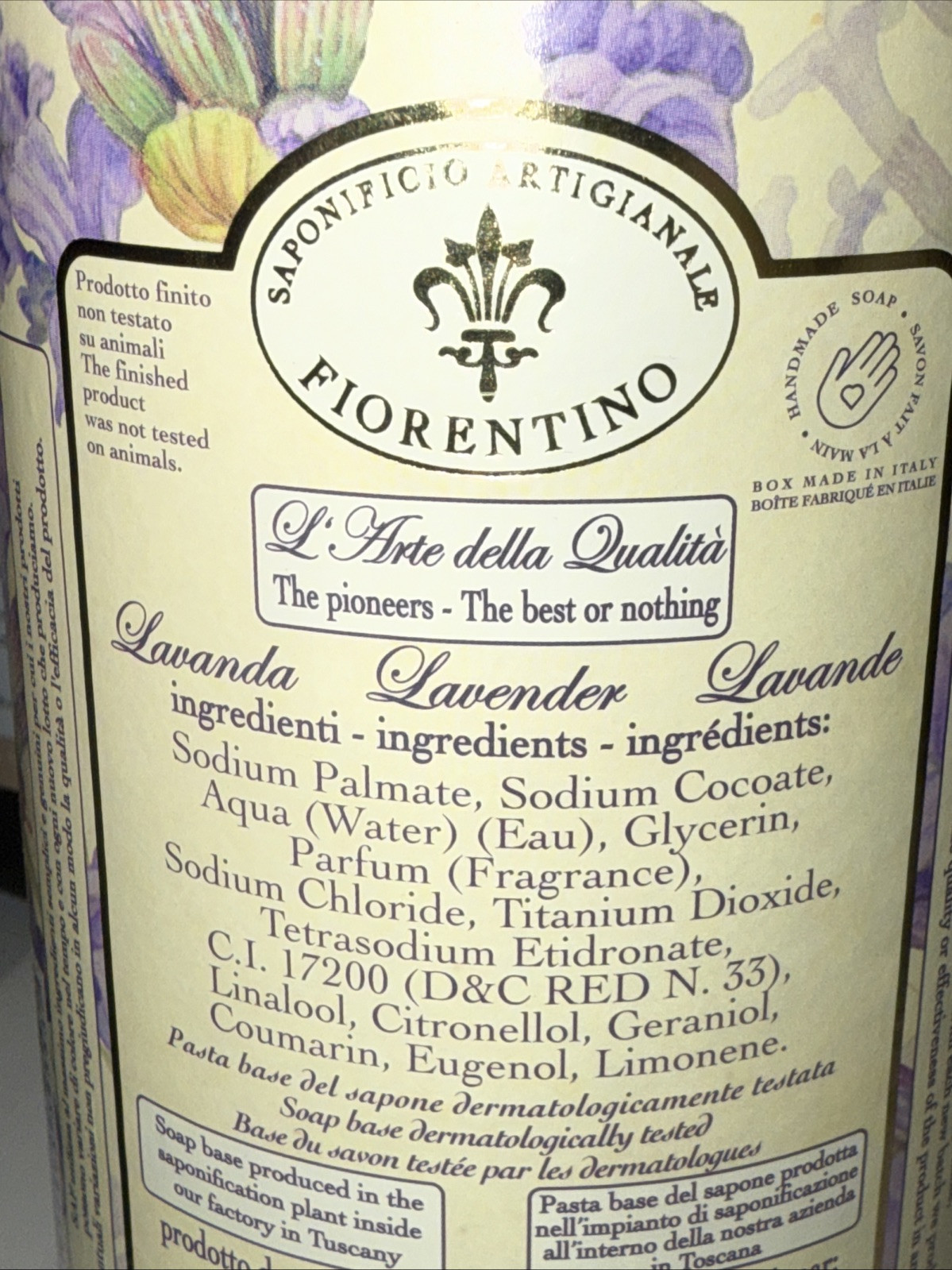 LAVENDER Scented Luxury Soap Bars 4 x 5.29oz by HOPIFICIO 🇮🇹 BB:08-2029