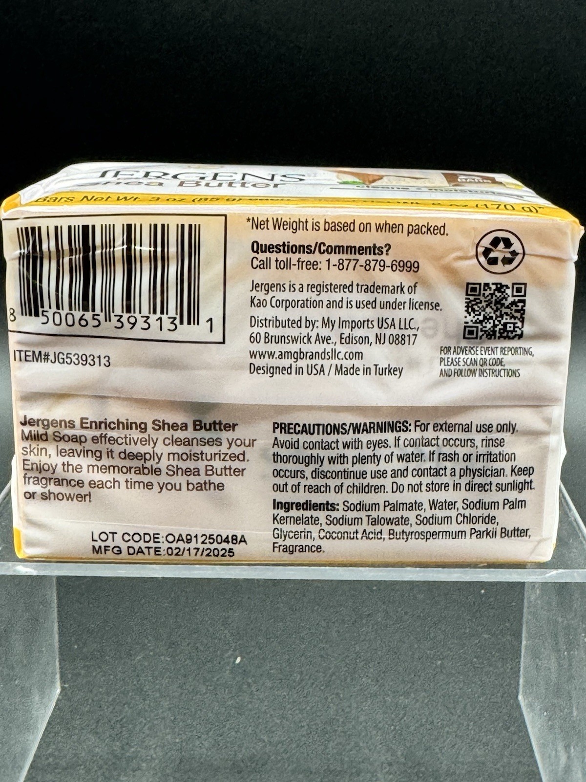 HTF! Rare! Jergens enriching Shea Butter Mild Bar Soap 3oz 2 Packs 4 Bars Total