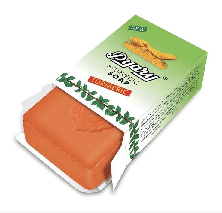 2x Pyary Ayurvedic Soap Turmeric Natural 75g Made In India Original