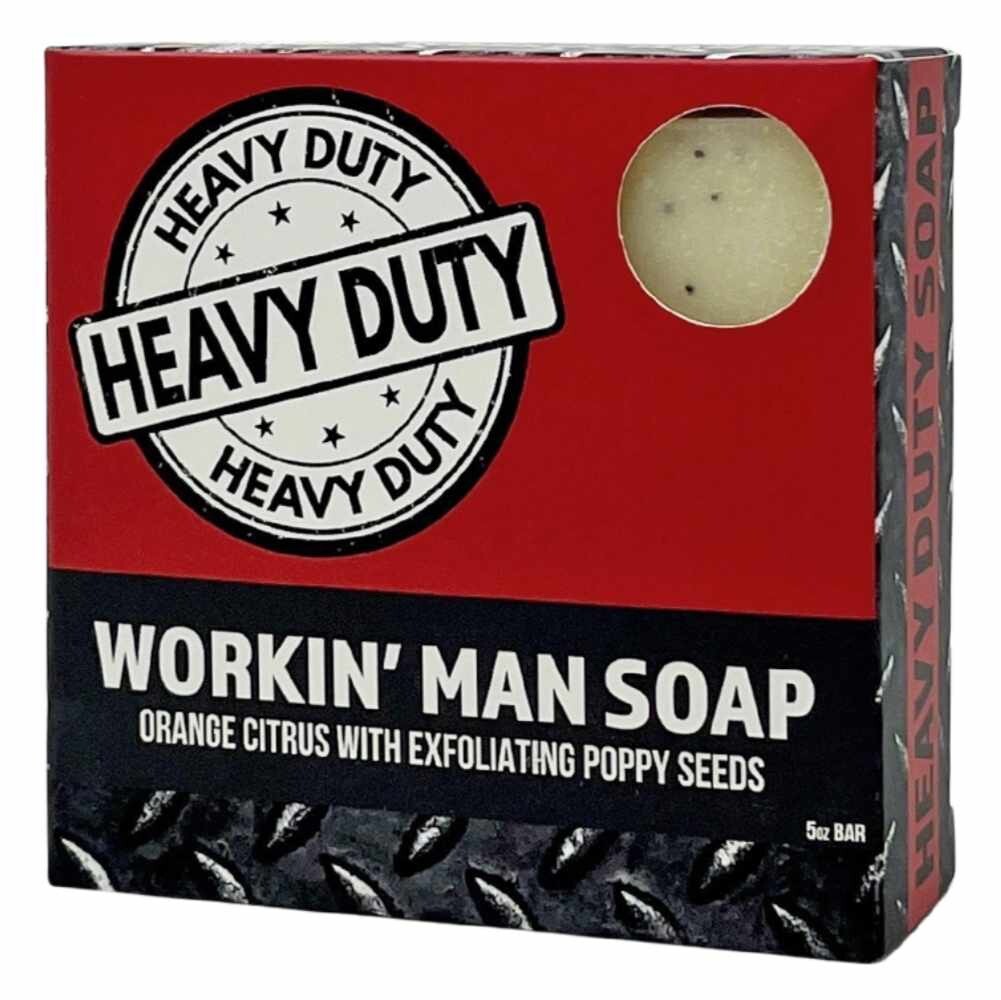 Seriously Shea Workin’ Man Heavy Duty Soap, Orange Citrus & Poppy Seeds