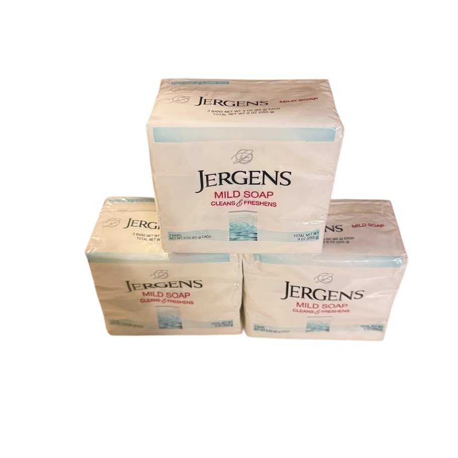 Jergens Mild Bar Soap 3 Bars 3 Oz (9 Bars Total) ORIGINAL Discontinued Formula