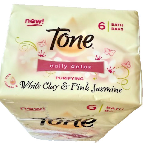 Tone Daily Detox Purifying White Clay & Pink Jasmine 6Bath Bars 4.25 oz Each
