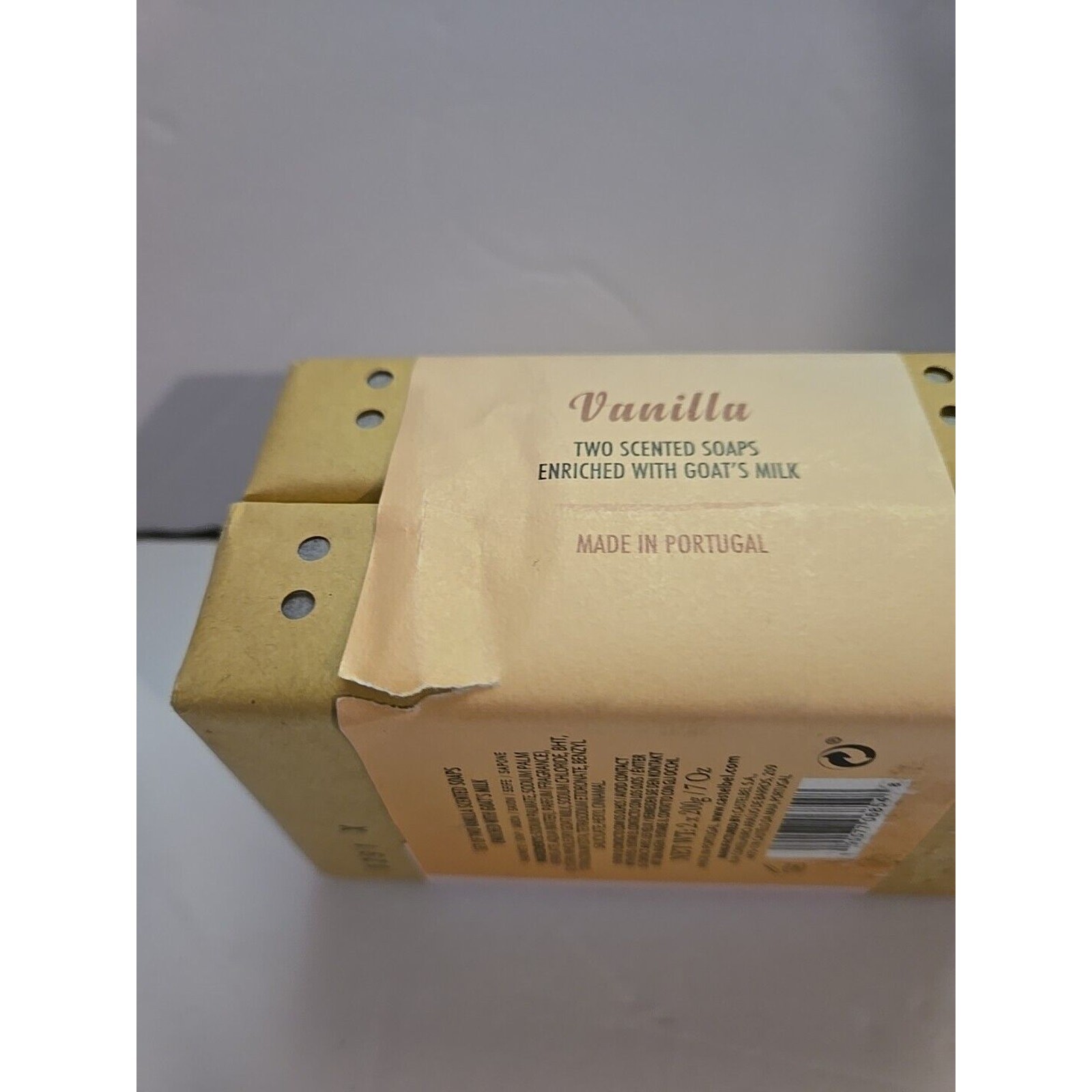Goat’s milk Vanilla Triple Milled Soap Bar Imported, Portugal 2x7oz/200g