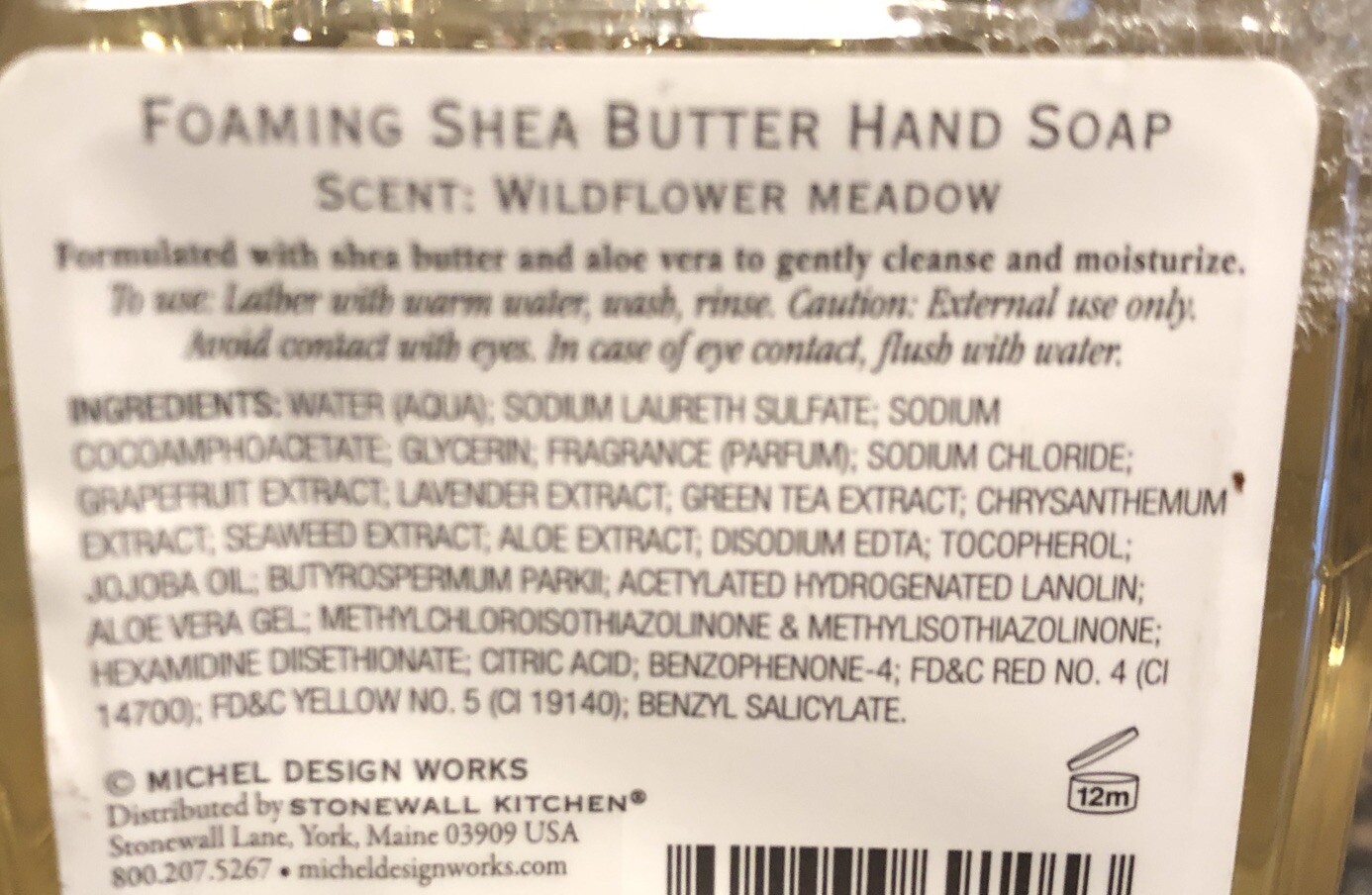 SHEA BUTTER FOAMING HAND SOAP Wildflower Meadow Michel Design Works 17.8 Ounces