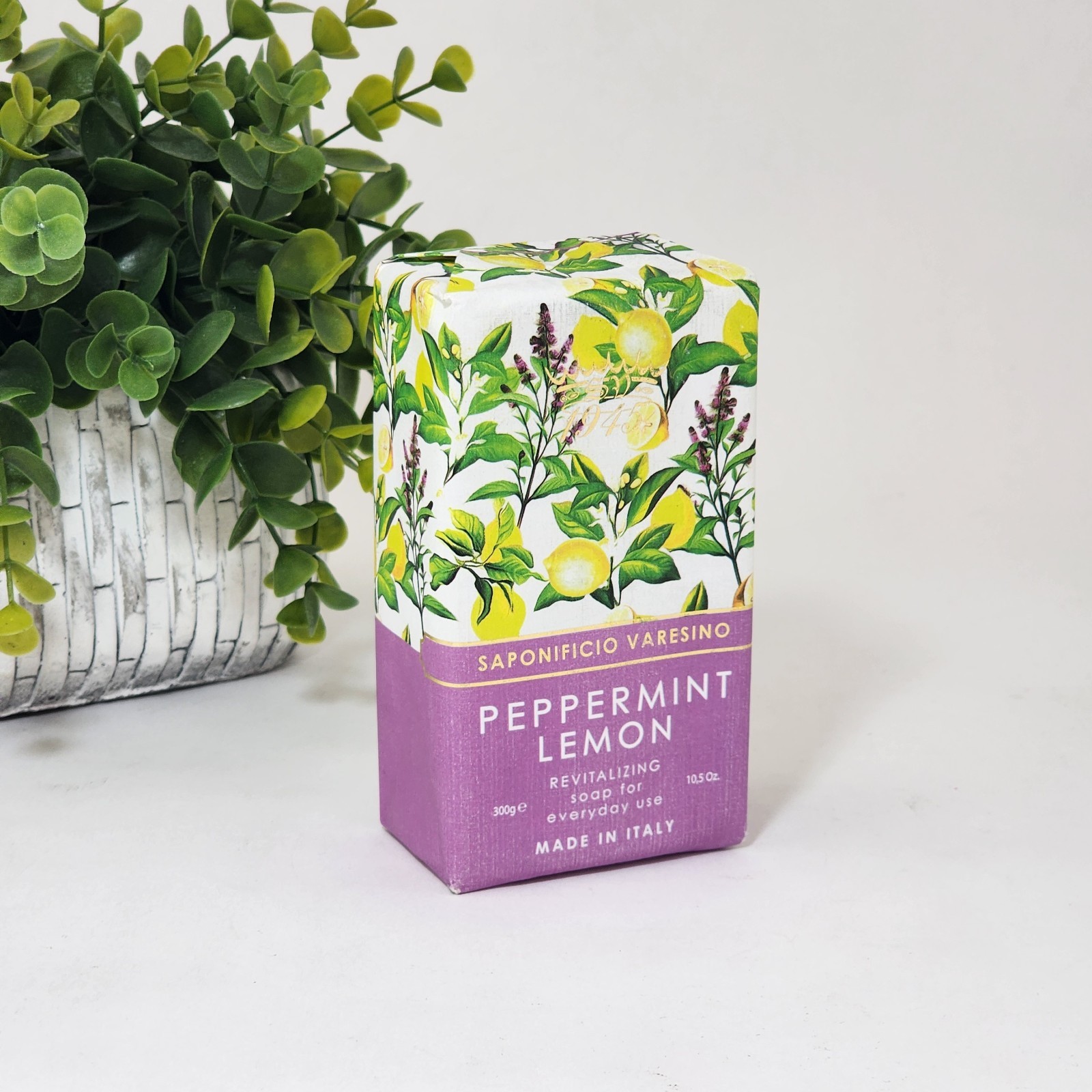 Peppermint Lemon Soap Bar Revitalizing 10.5 oz Saponificio Varesino – Sealed
