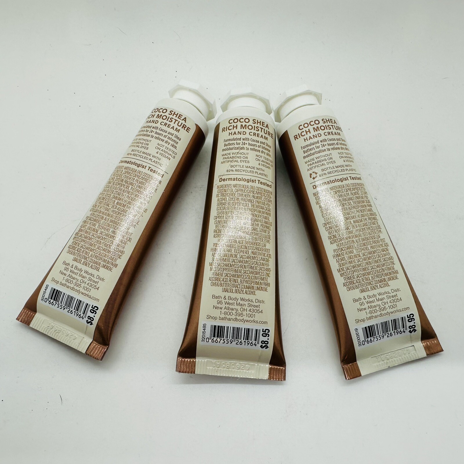 NEW! 3 PCS BATH & BODY WORKS COCO SHEA SHEA BUTTER HAND CREAM TRAVEL SIZE 1 OZ