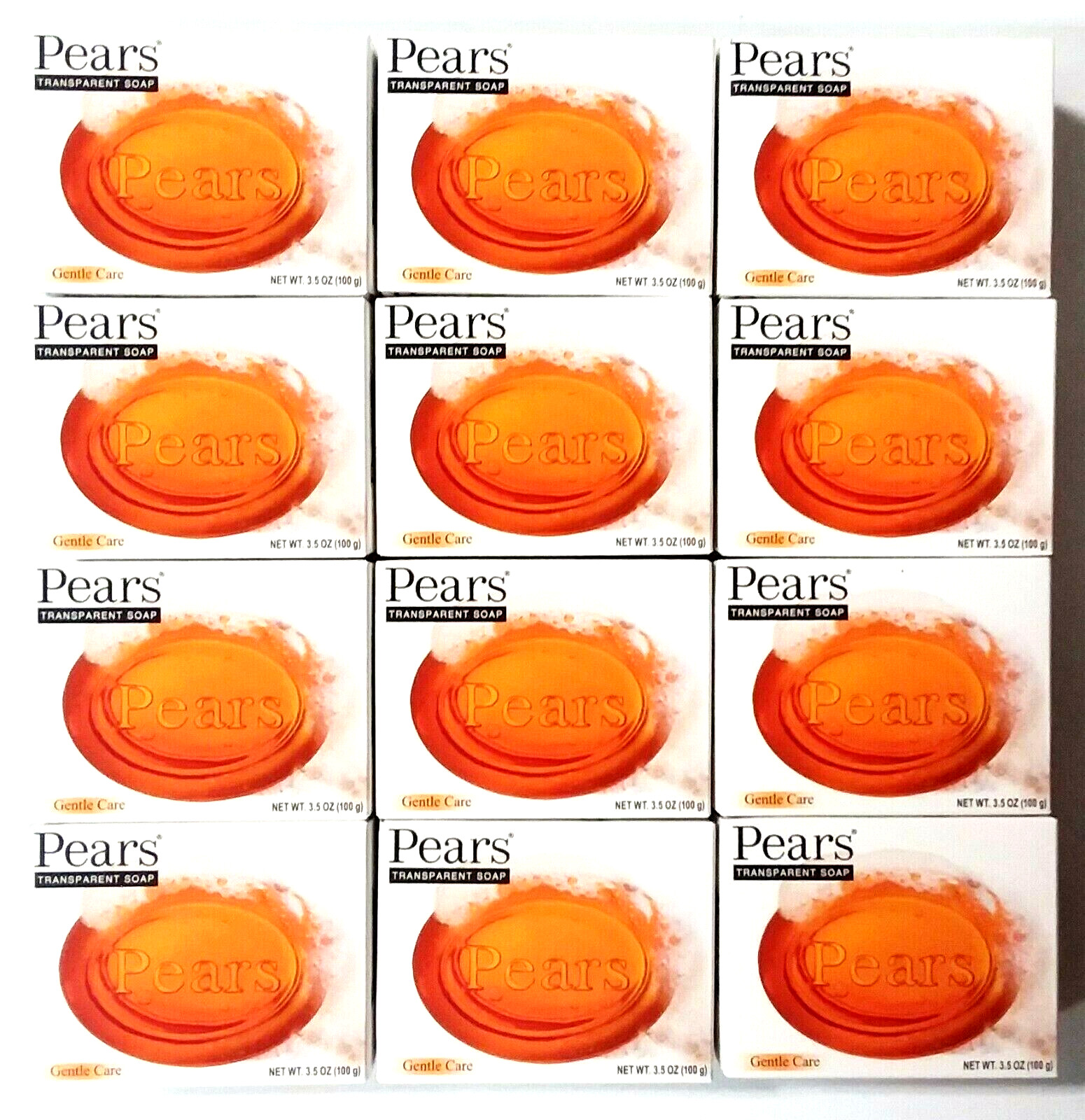 12 Pears Gold Transparent Bar Soap Gentle Care 3.5 oz each