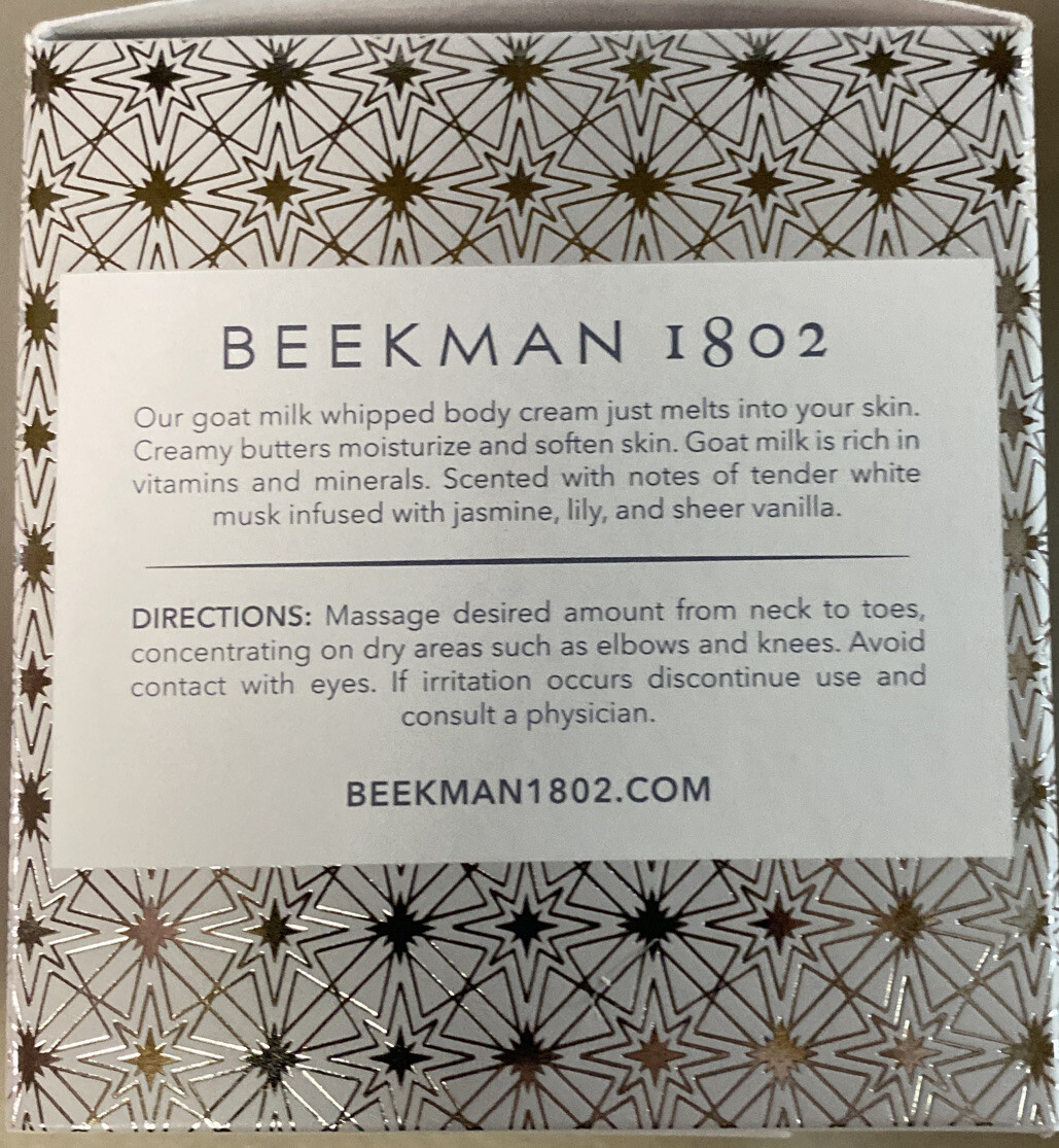 Beekman 1802 Pure Goat Milk Whipped Body Cream Shine Bright Holiday 8 oz Sealed