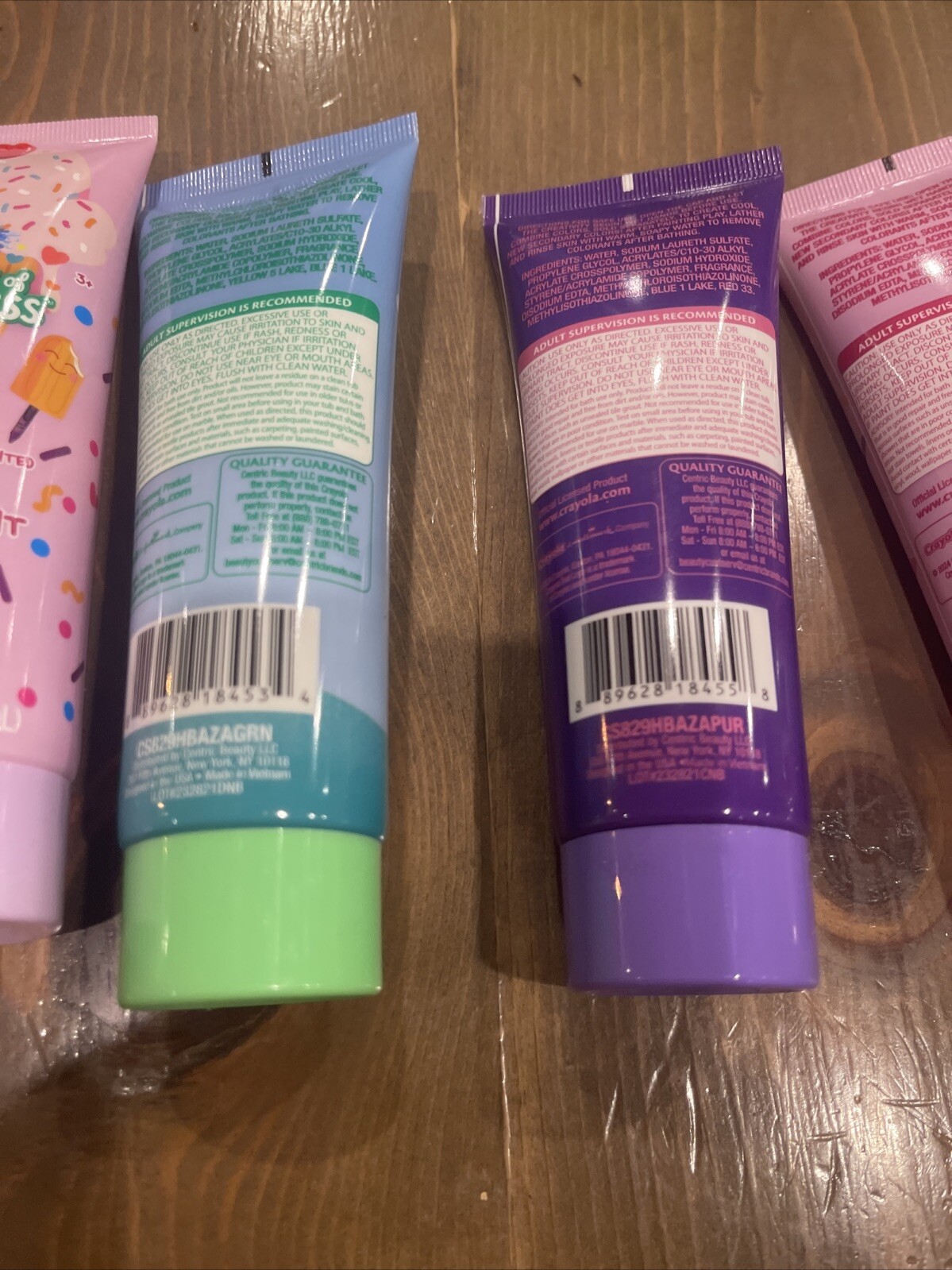 5PC SET: Crayola Bathtub Finger Paint Soap Kids 3oz: Blue Red Green Pink Purple