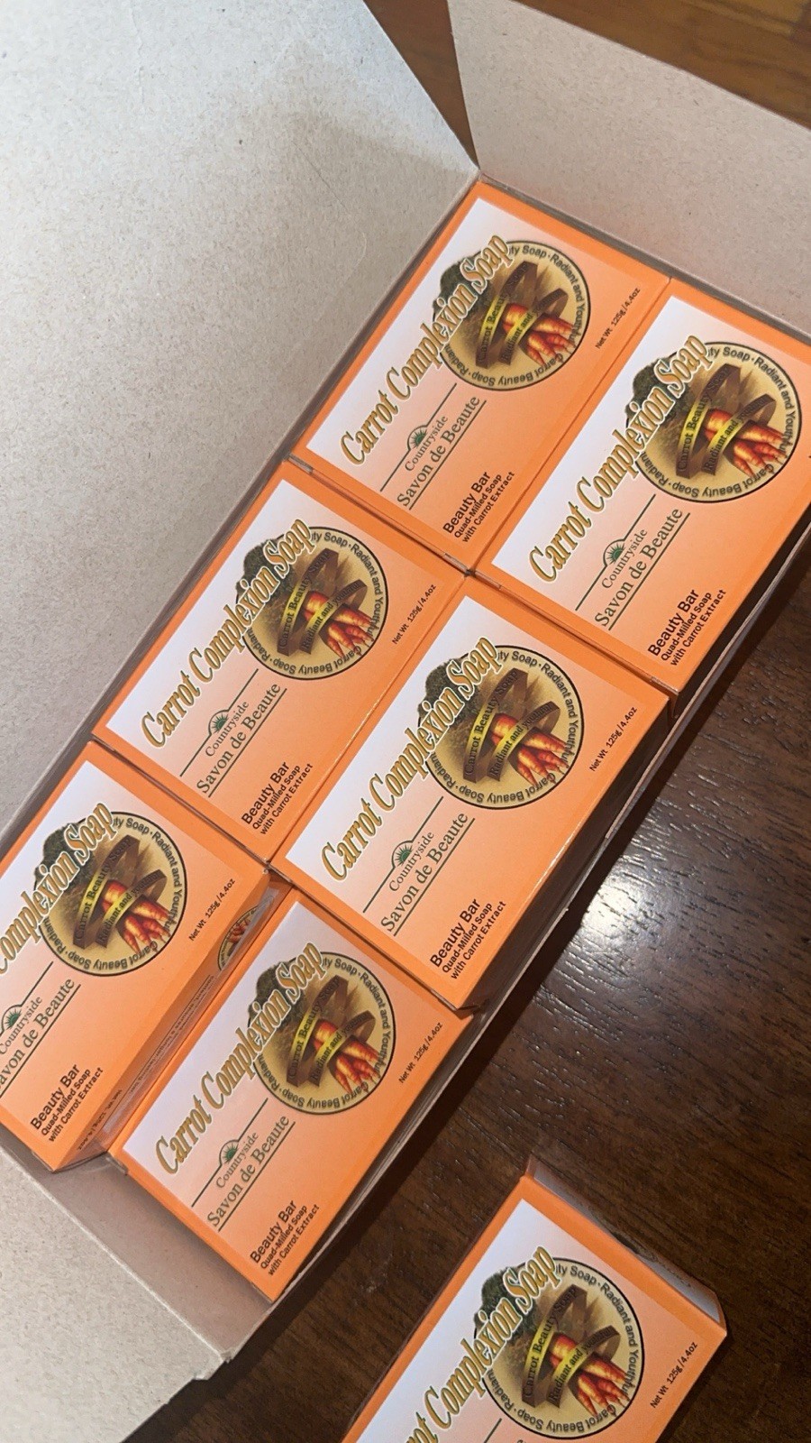 12-BAR- CARROT COMPLEXION SOAP BEAUTY BAR WITH CARROT OIL 125g (each) BRAND NEW!
