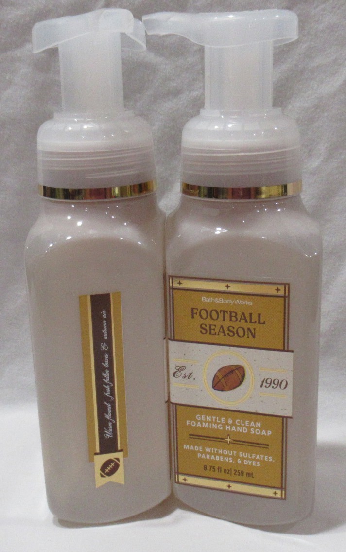 Bath & Body Works Gentle & Clean Foaming Hand Soap Lot Set of 2 FOOTBALL SEASON