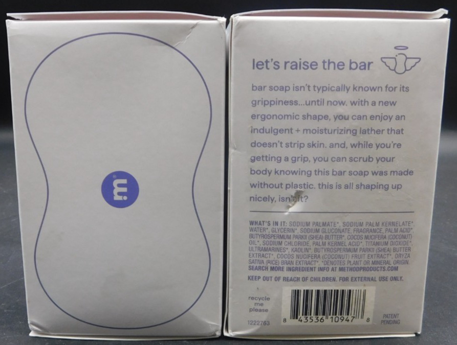 2PK Method Bar Soap coconut 5oz bars each NEW & UNUSED