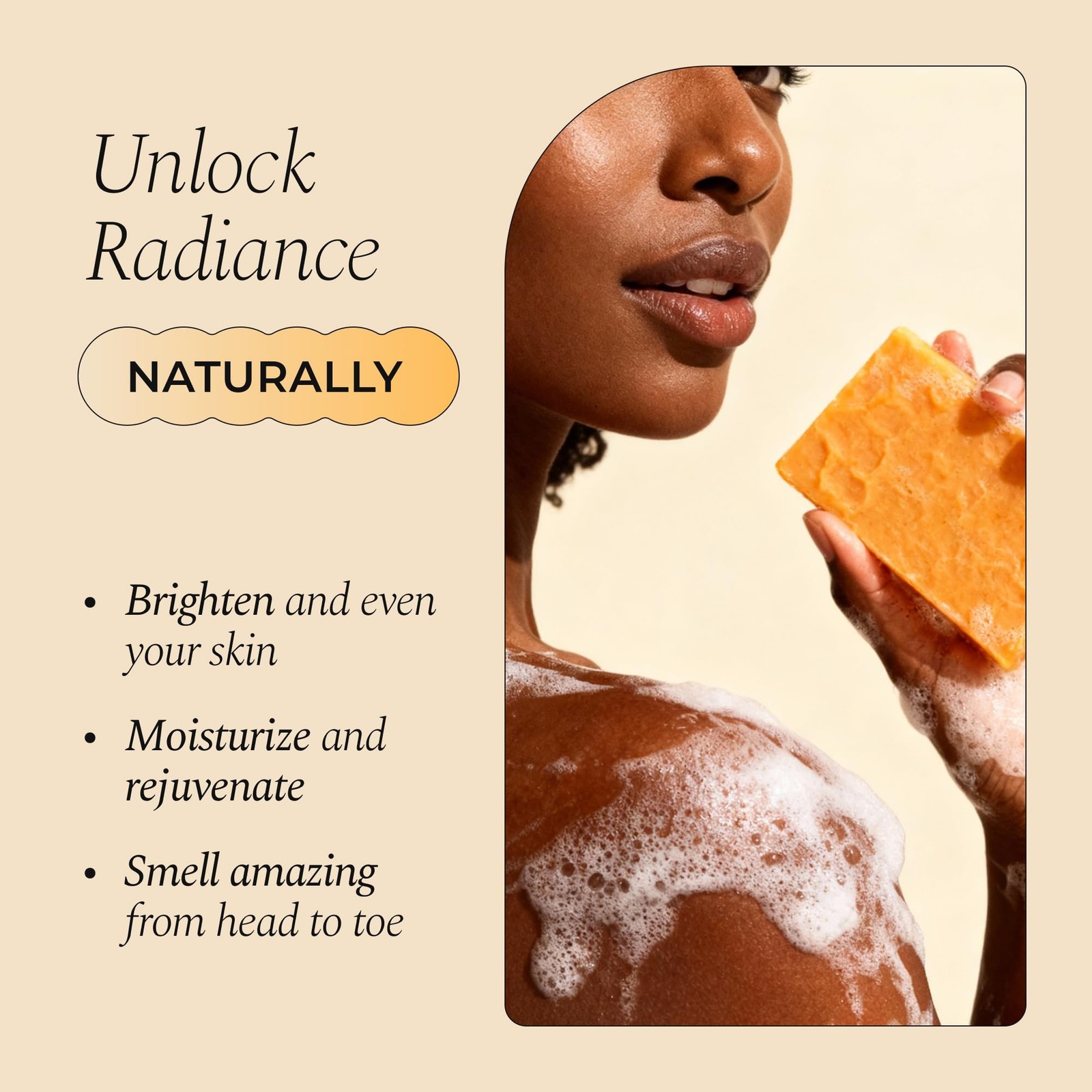 Organic Turmeric Soap for Dark Spots, Soap for Face, All Natural Face Wash