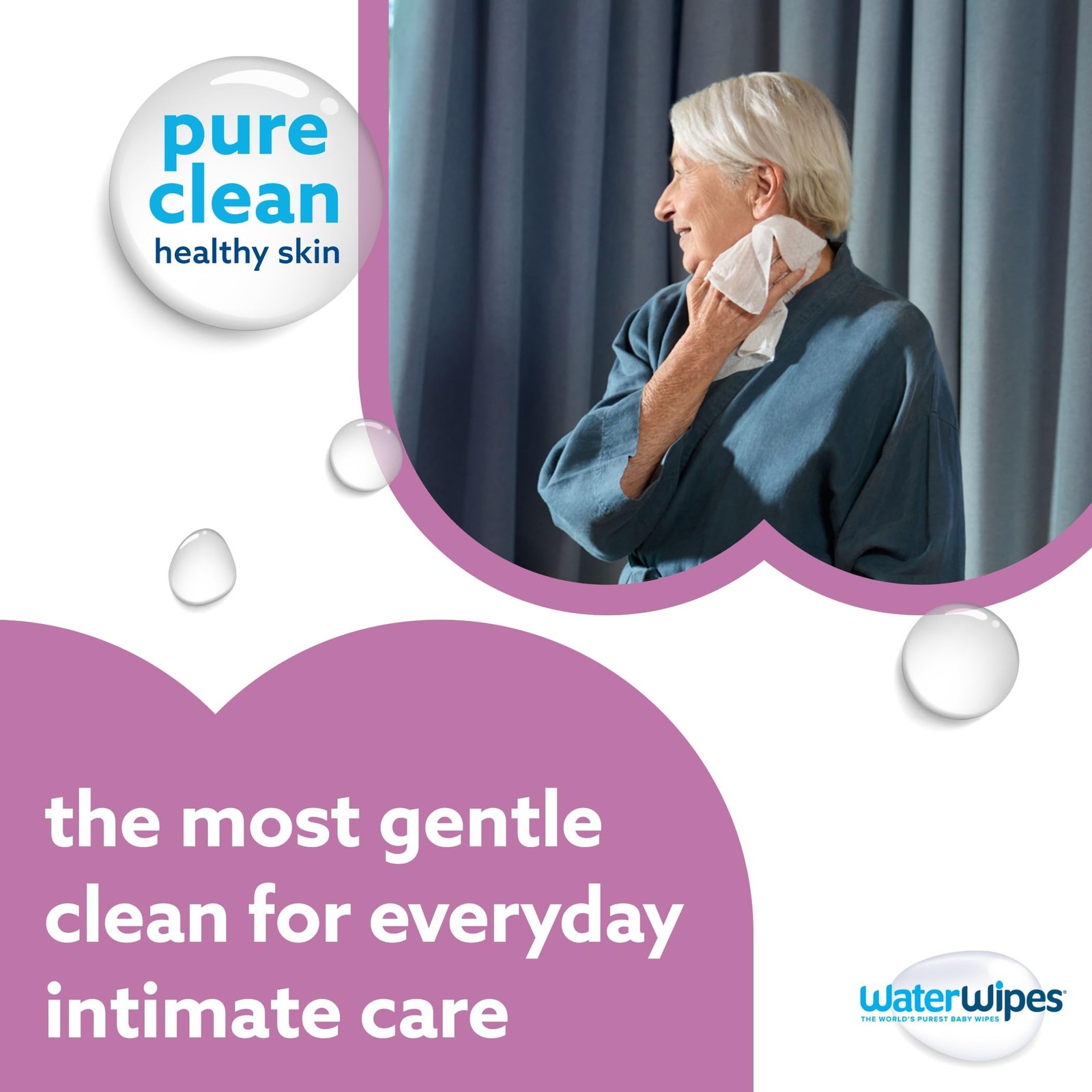 3 Pack WaterWipes for Adults 90 Sensitive XL Wipes 99.9% Water