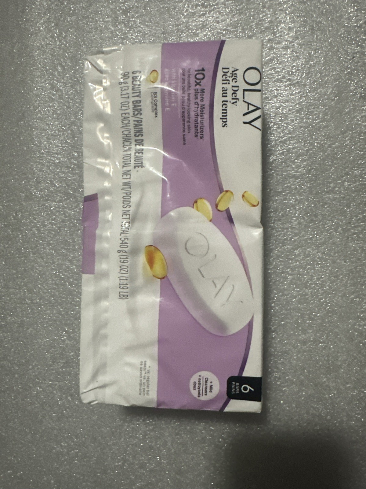 OLAY Age Defy Beauty Bar Soap, 6 Bars, Total 19 fl oz