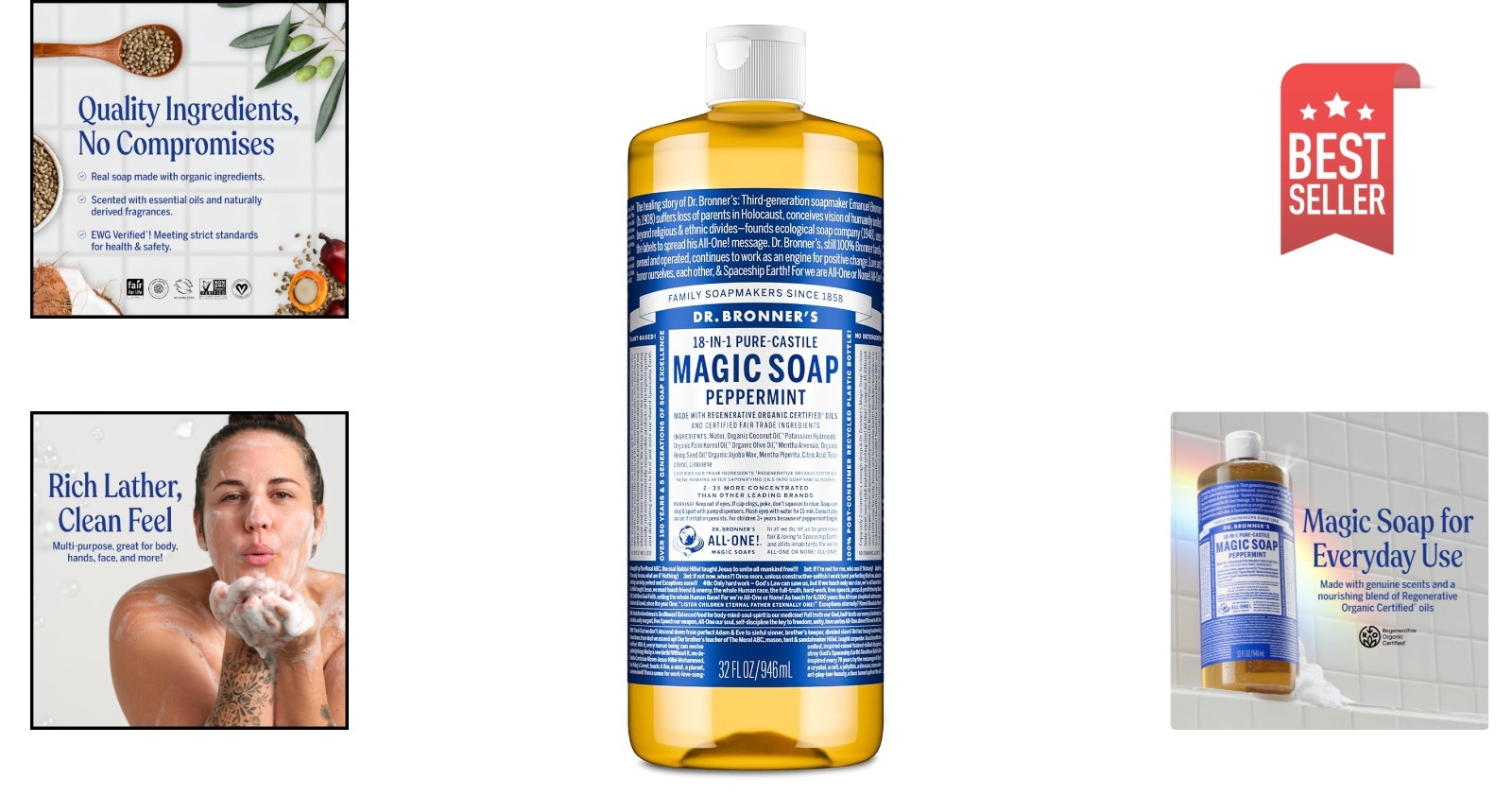 Sustainable Organic Liquid Soap 32oz – Multi-Use, , Natural Ingredients