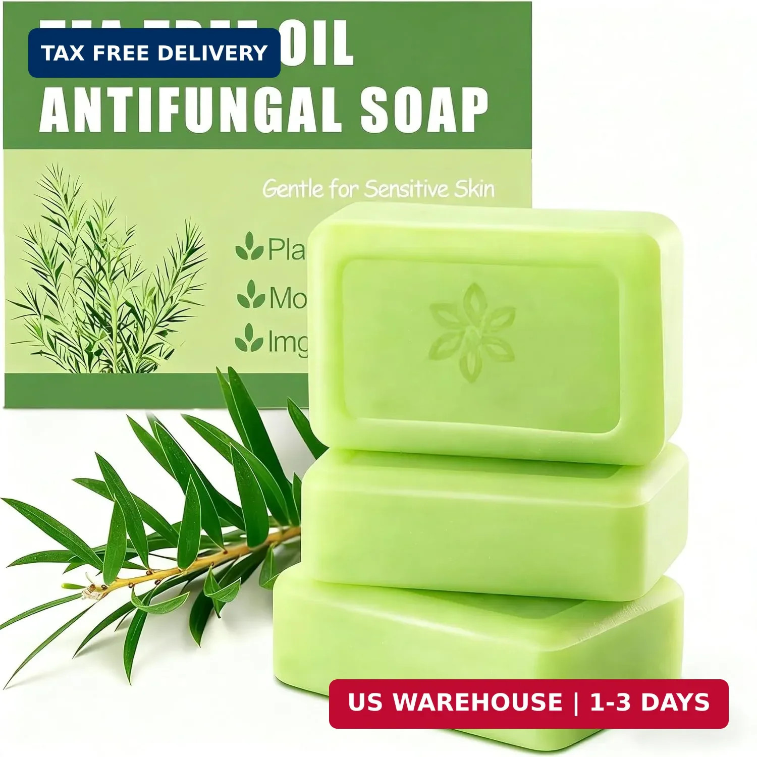 Tea Tree Soap, Relief Soap Bar Infused with Tea Tree Oil, Natural Foot & Body So
