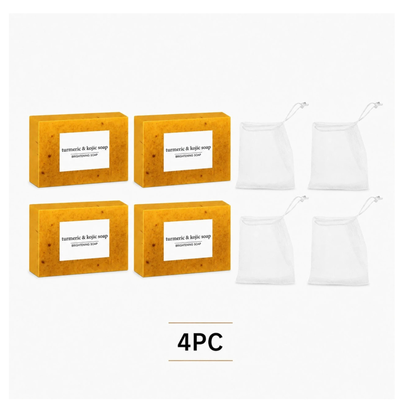 Turmeric Acid Soap Lemon Brightening Soap Bar Handmade Cleansing Mesh Net